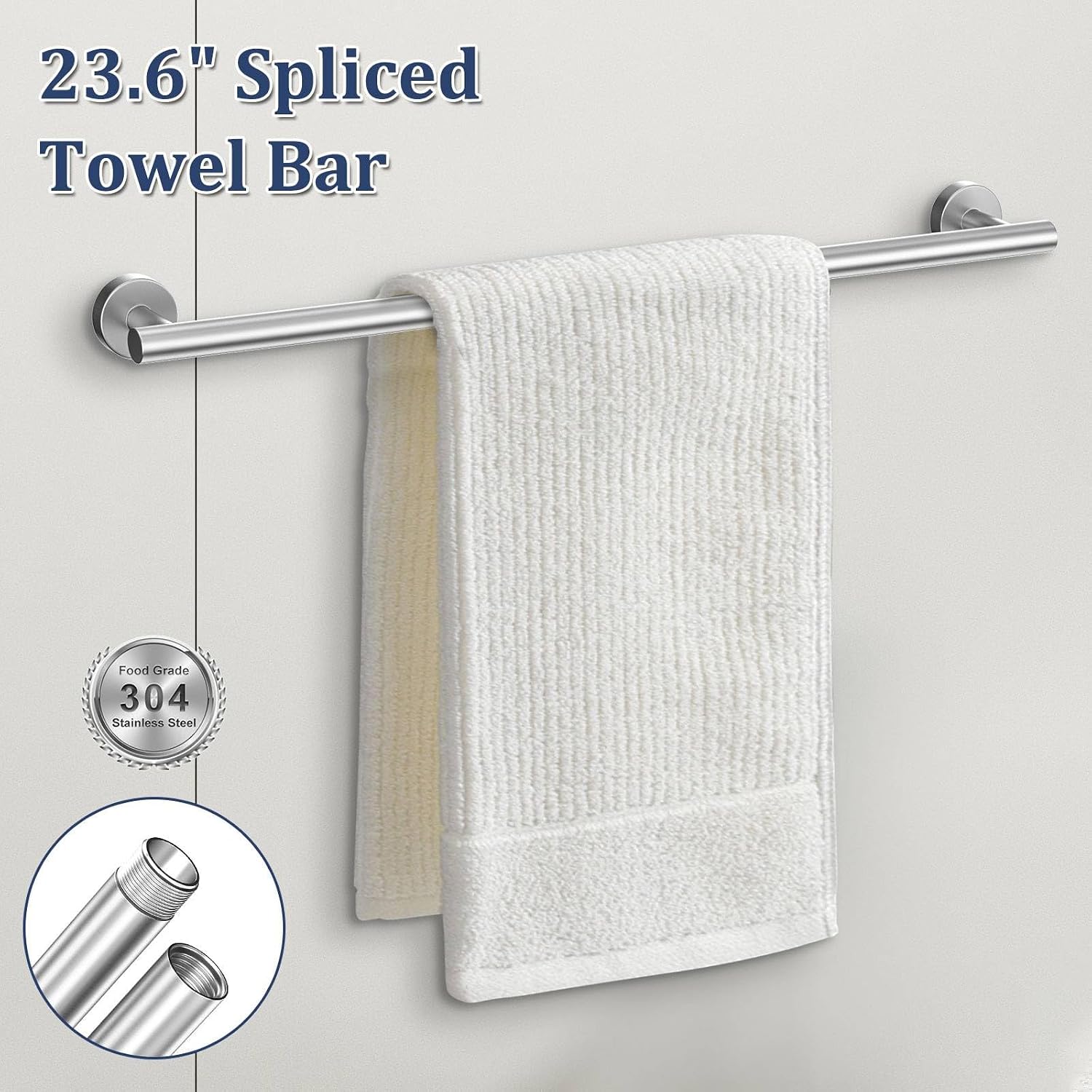 5 Pieces Bathroom Hardware Set Brushed Nickel Towel Bar Set Round Towel Holder Set Upgraded Paper Towel Holder with