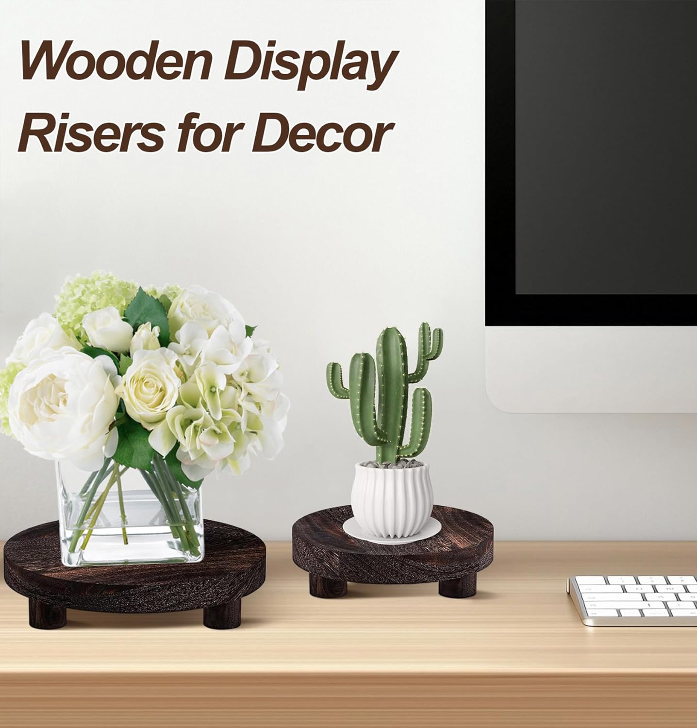 Wood Plant Display Tray / Dark Brown / Set of 3