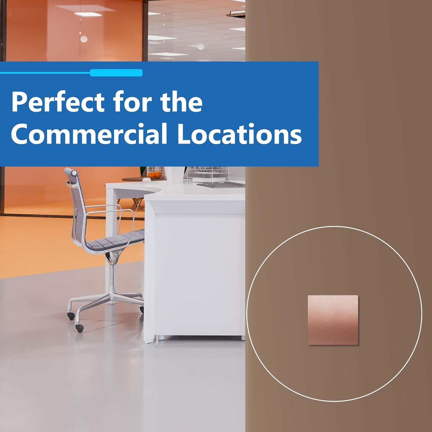 LIDER Double Blank Screwless Metal-Surface Wall Plate, Stainless Steel | Mid-Size 2-Gang 4.88” X 4.92”, Temperature And