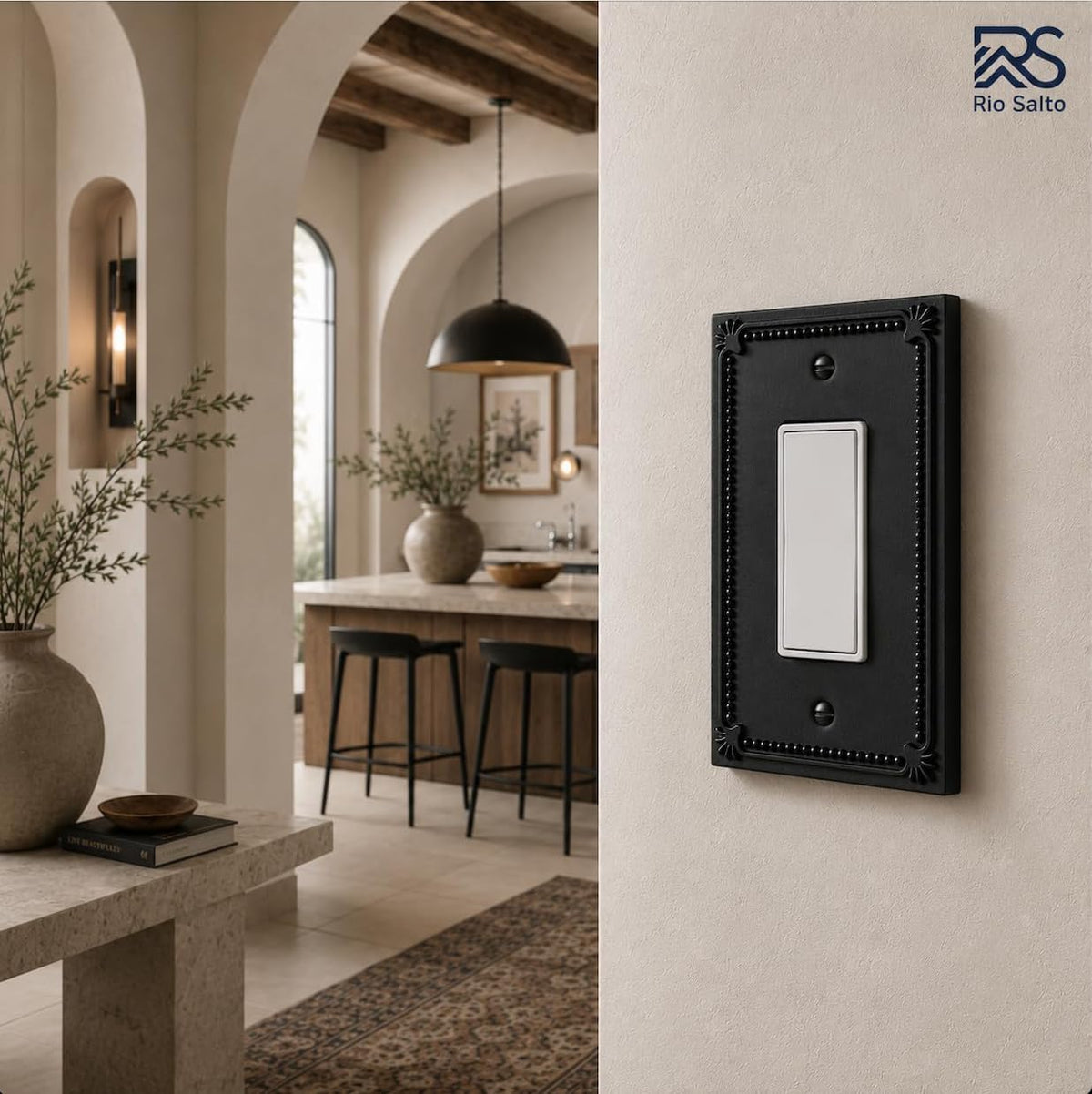 Rio Salto Black Light Switch Cover Plate Rocker 2 Pack Decorative Wall Plates Outlet Covers Paddle Switch Plate Metal —