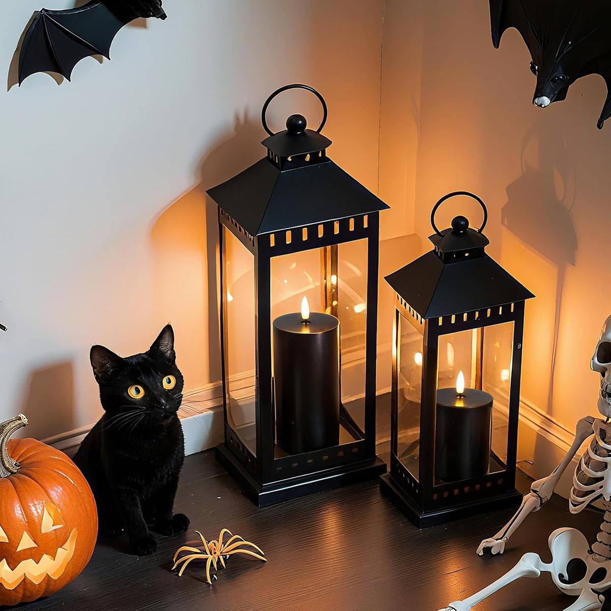 Homemory Black Flameless Candles Battery Operated with Remote Timer, 3PC | Rael Wax LED Pillar Candles with Realistic