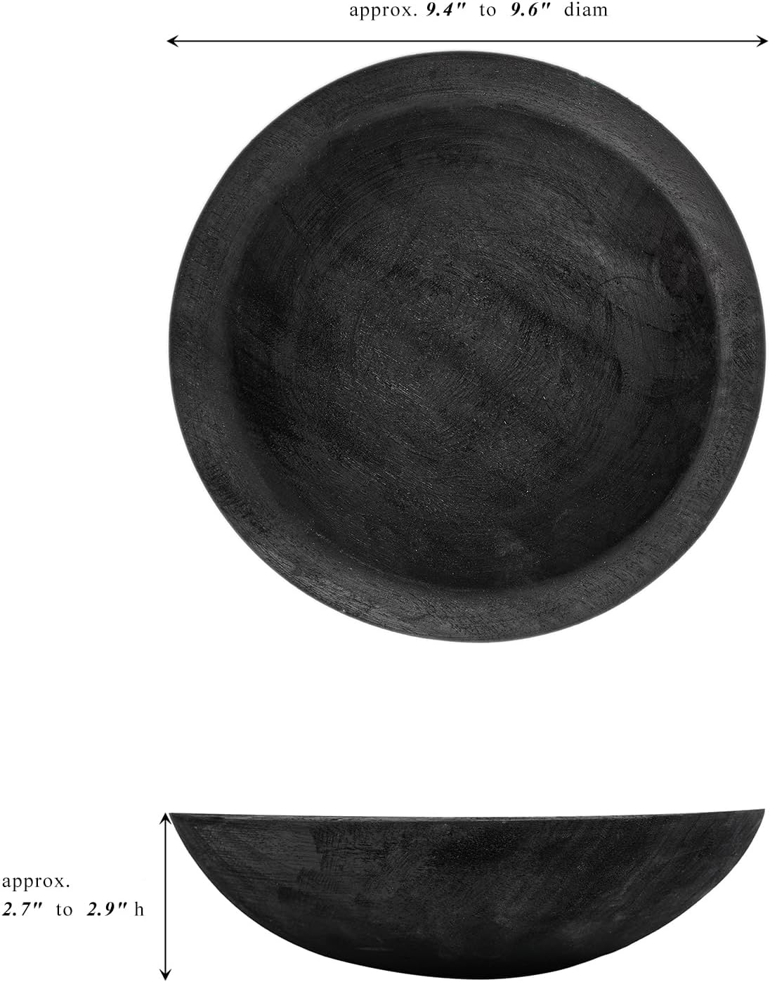 wood dough bowl / Black