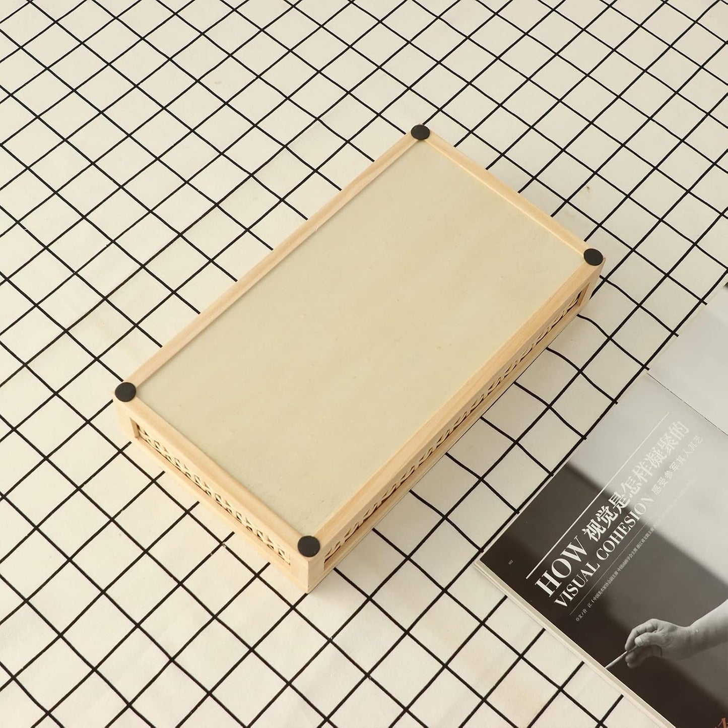 Rectangular Wooden Bamboo Serving Tray / Rectangular Bamboo