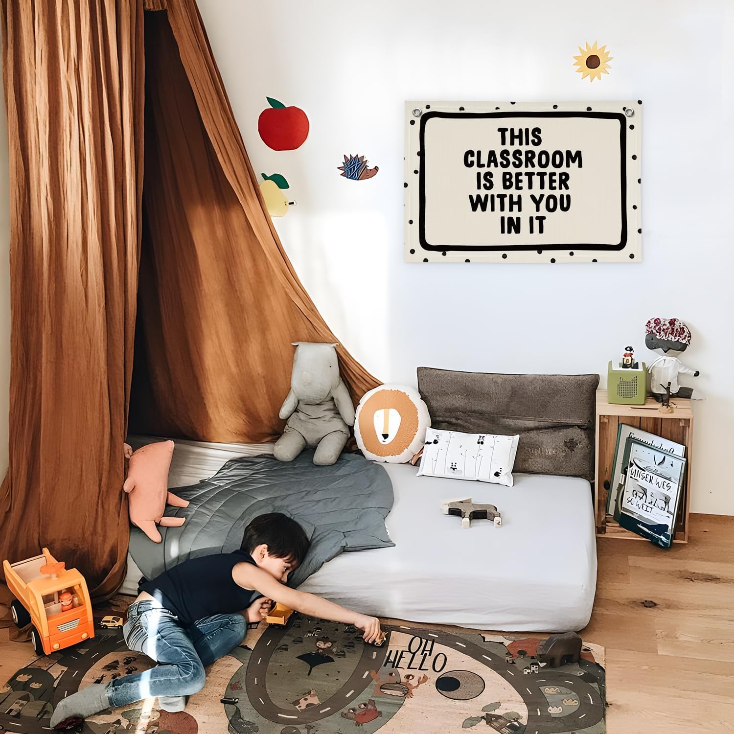 Classroom Decor for Teacher Canvas Banner / This Classroom Is Better with You In It / Black