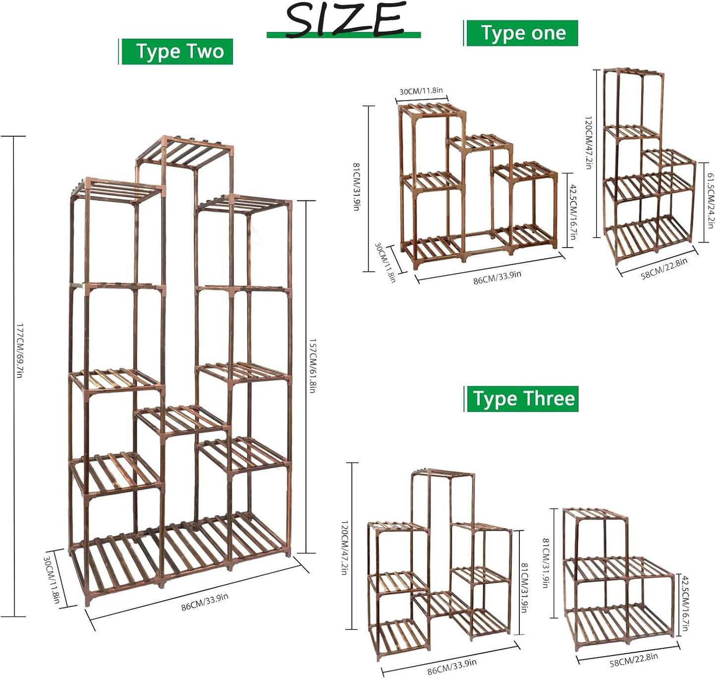 XXXFLOWER Plant Stand Indoor Outdoor 13 Tiers Wood Plant Shelf for Multiple Plants ，Large Plant Rack for Window Garden