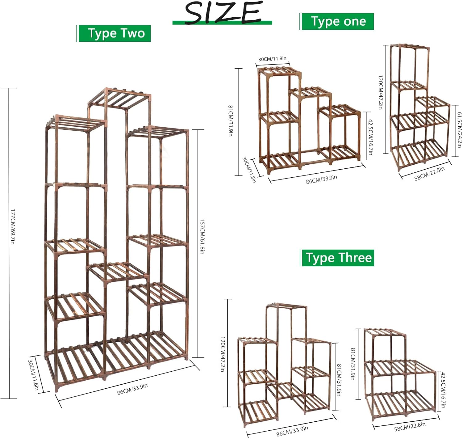 XXXFLOWER Plant Stand Indoor Outdoor 13 Tiers Wood Plant Shelf for Multiple Plants ，Large Plant Rack for Window Garden