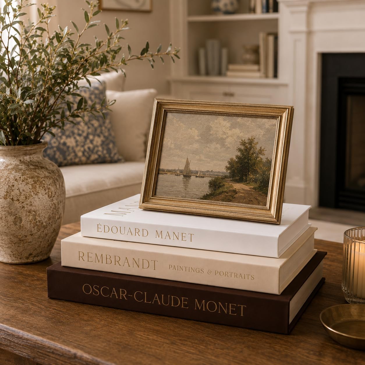 Linen Faux Books / Natural / Set of 3