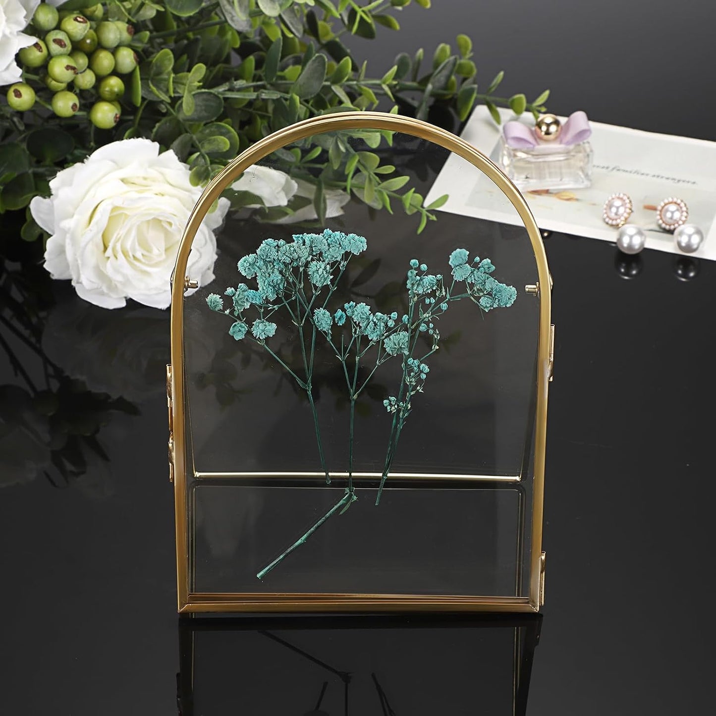 Arch Double Sided Glass Frame Floating / 5 x 7 / Gold / Set of 3