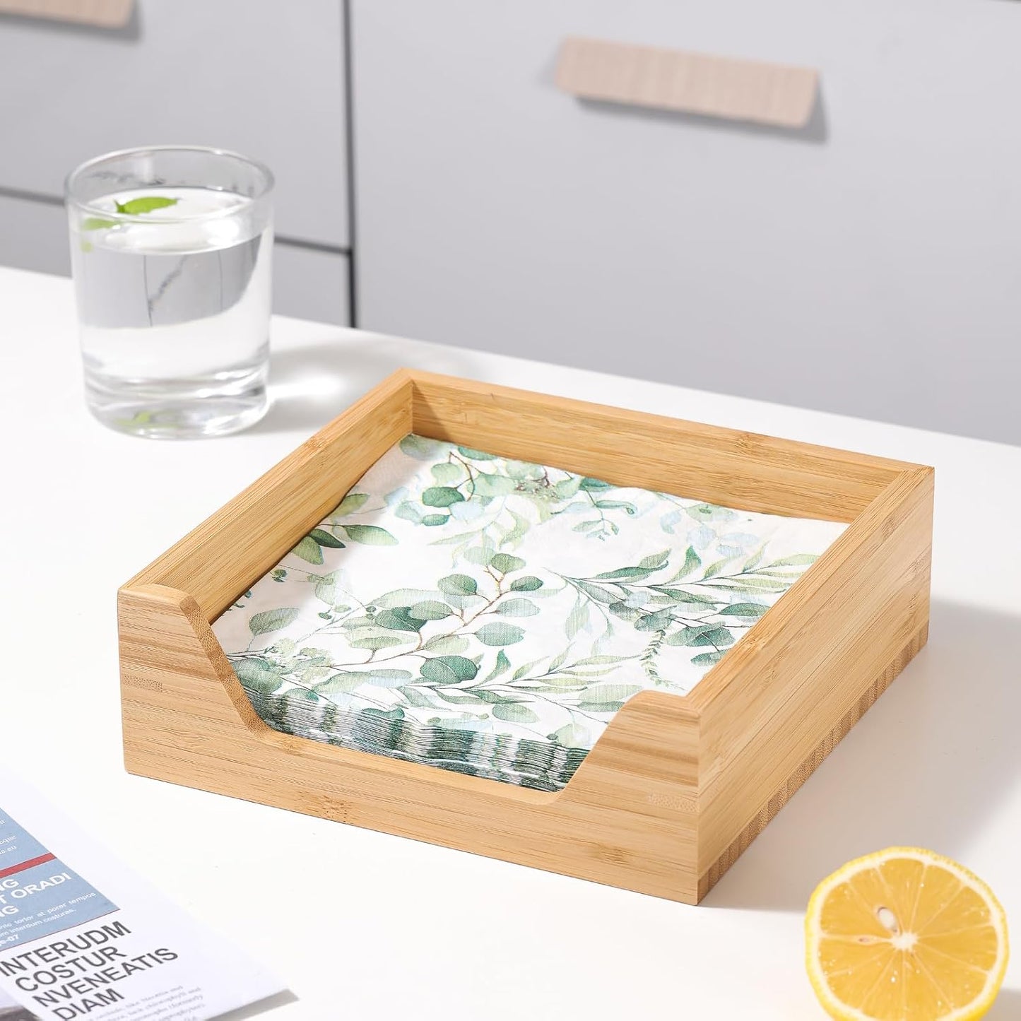 Napkin Holder / Bamboo Napkin Holder / 7.36 x 7.36 x 2.36