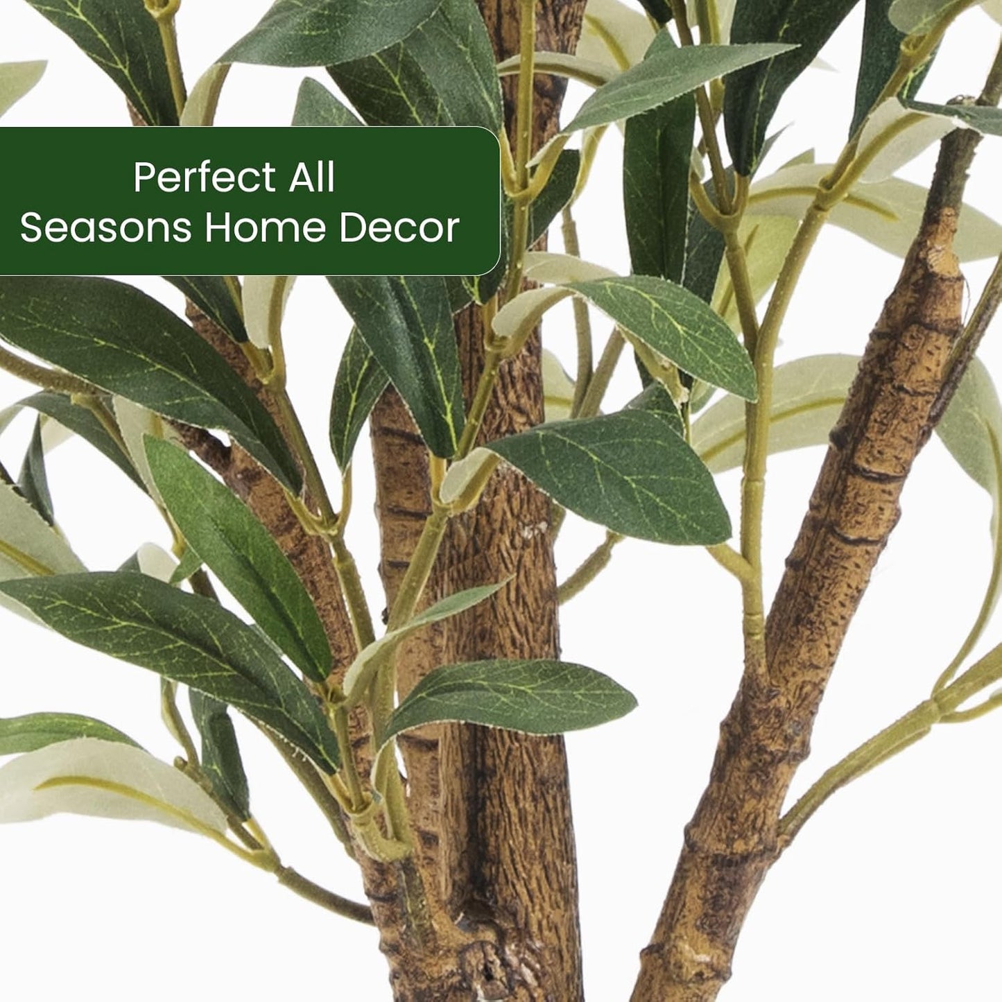 Artificial Fake Olive Tree Tall Faux Silk Olive Tree / 4ft / 4 Inch / Set of 2