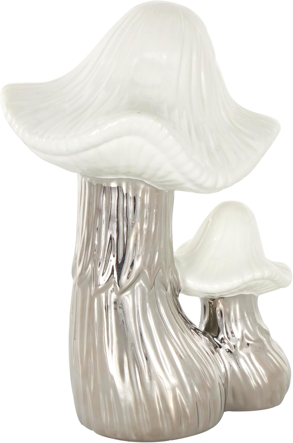 Ceramic Mushroom Decorative Sculpture Home Decor Statue / Silver