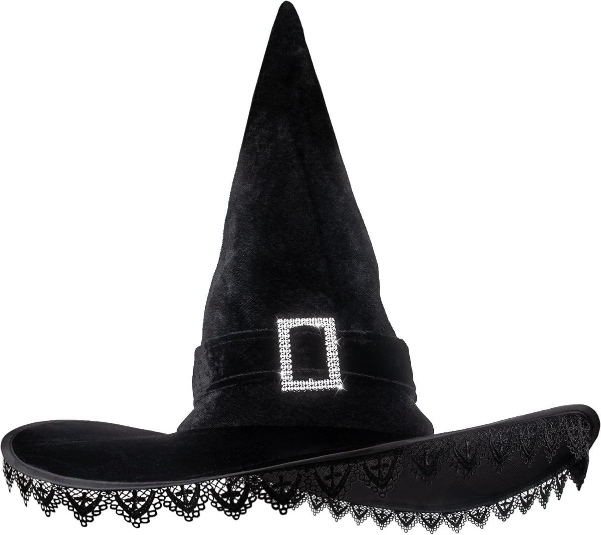 JUSTOTRY Witch Hat for Women - Halloween Women Costume Black