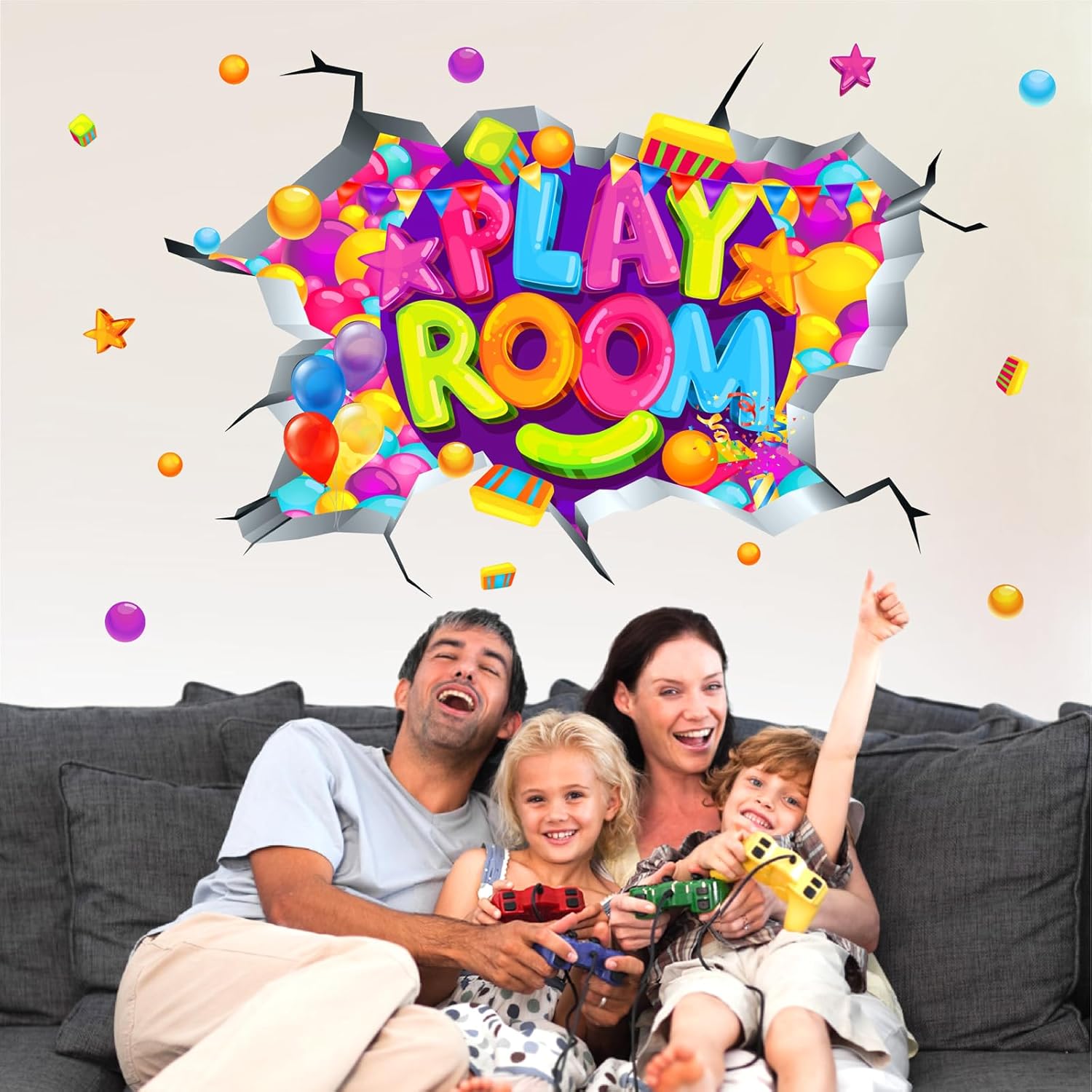 Playroom Wall Decals Kids Walls Decor Stickers Inspirational Wall Decals Peel and Stick / Colorful