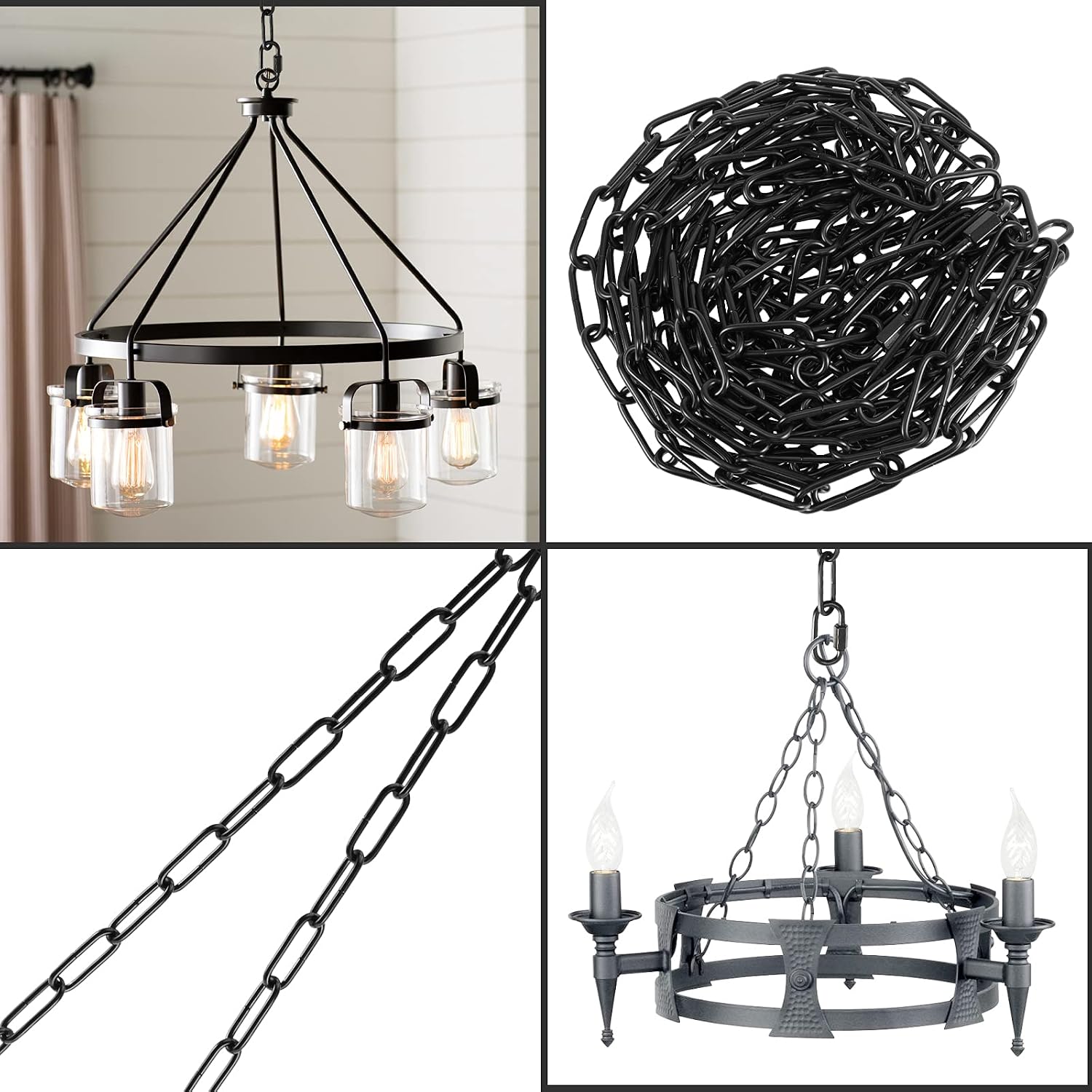 Chain for Hanging Lamp / Black / Set of 2