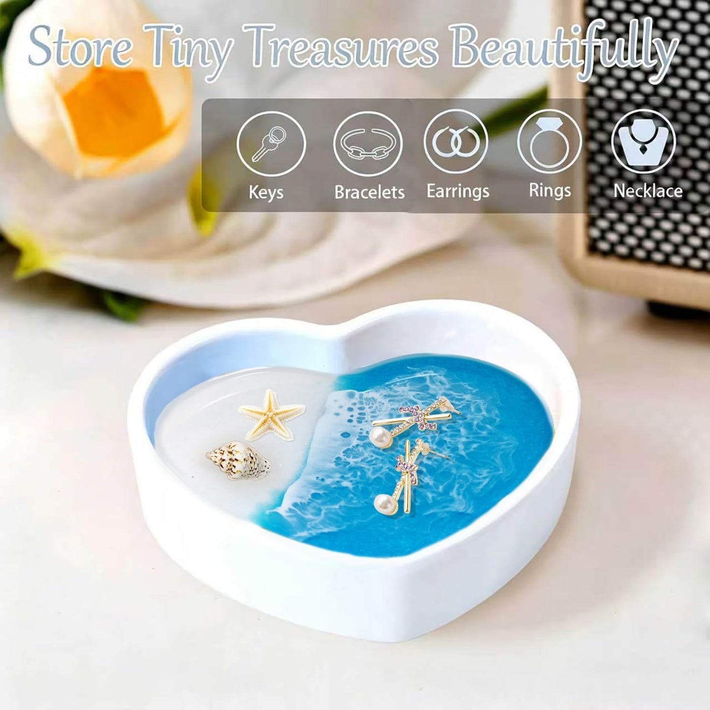 Coastal Jewelry Tray for Engagement & Wedding / Seashell