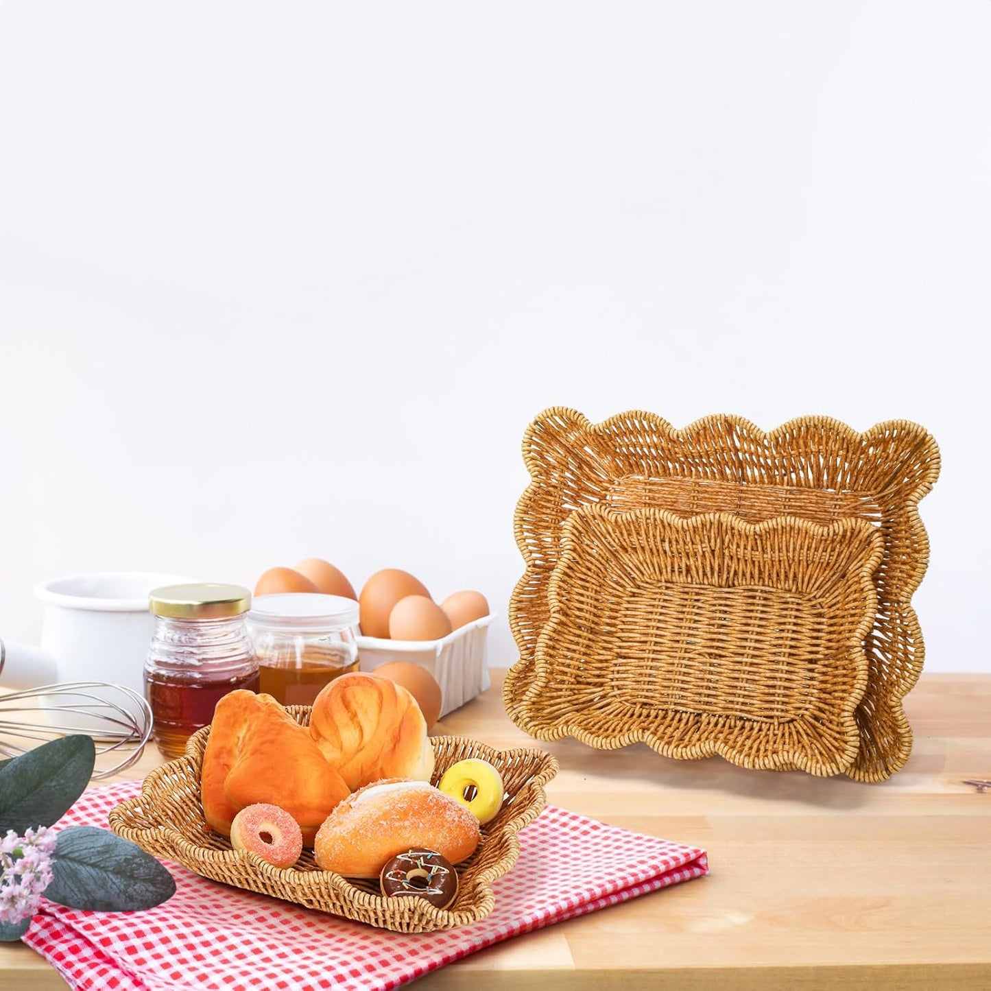 Poly Wicker Bread Baskets / Set of 3