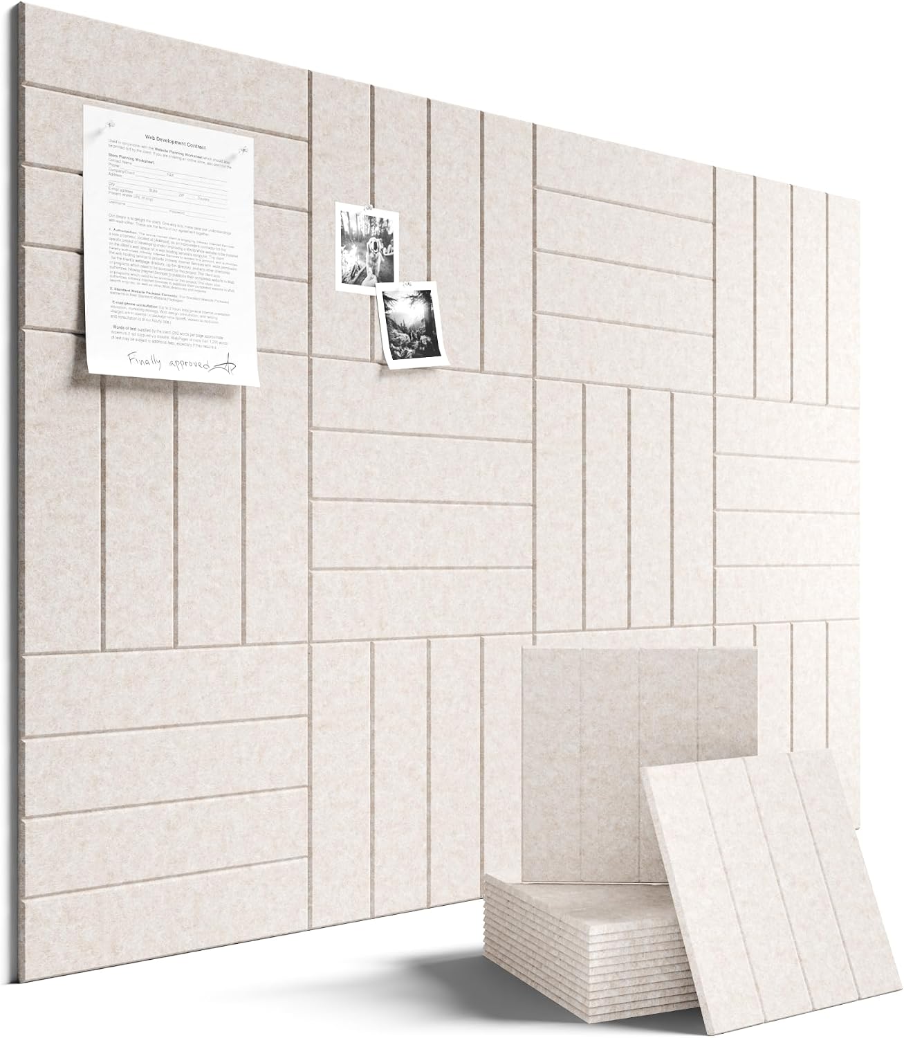 Fluxynara Felt Bulletin Board & Cork Board Alternative, Oatmeal