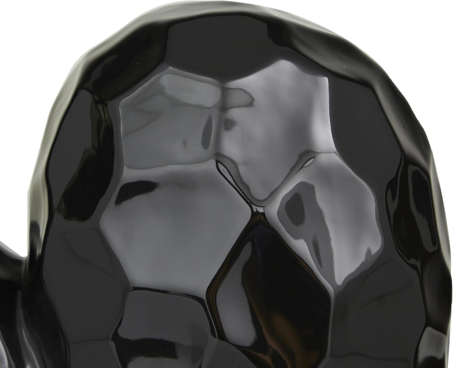 Porcelain Ceramic Heart Decorative Sculpture Dimensional Angled Origami / Black / 12 x 6 x 11