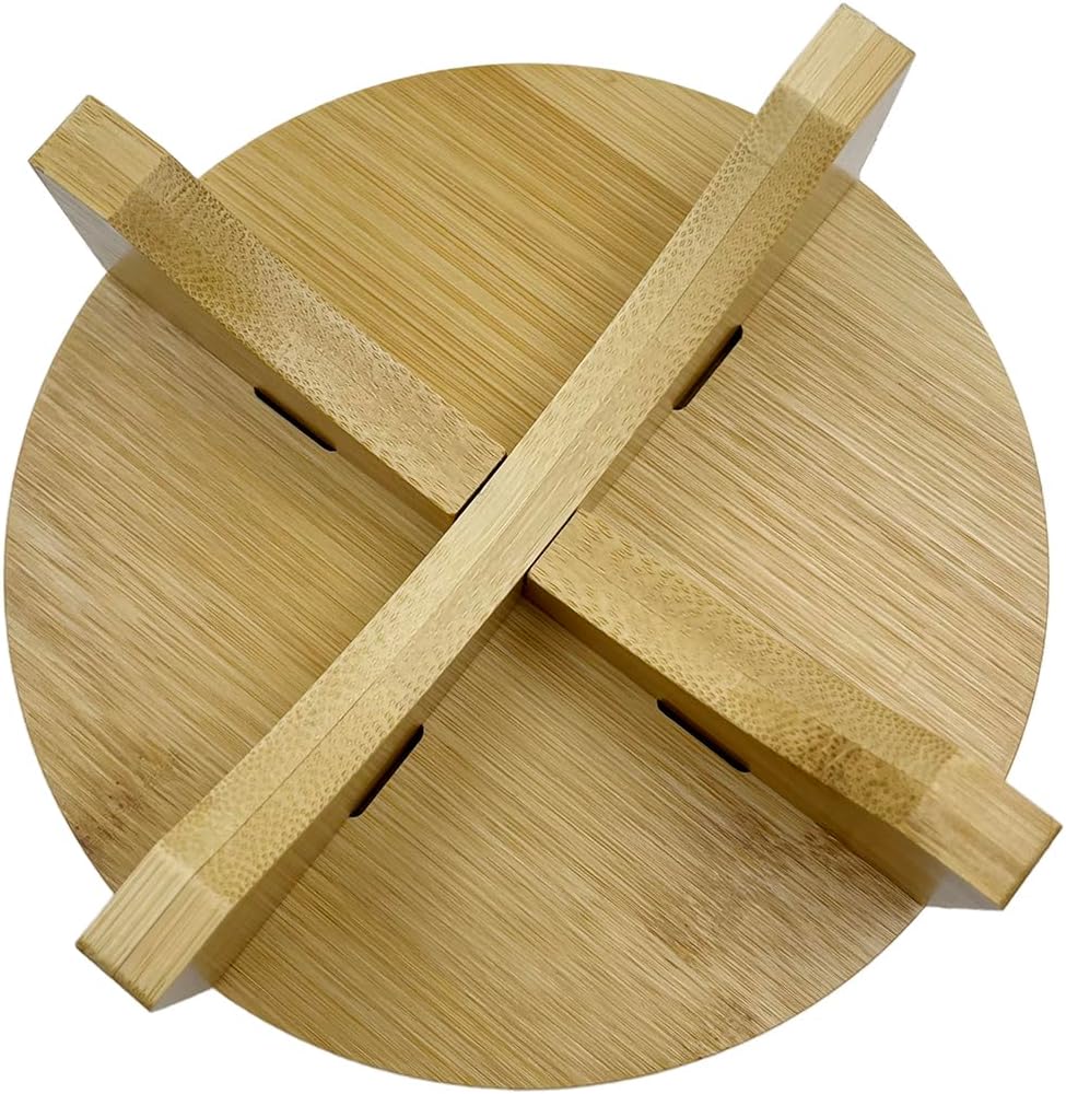 Short Round Wooden Plant Stand Indoor Desktop Flower Pedestal Stand Wood Decor Risers / 6 Inch