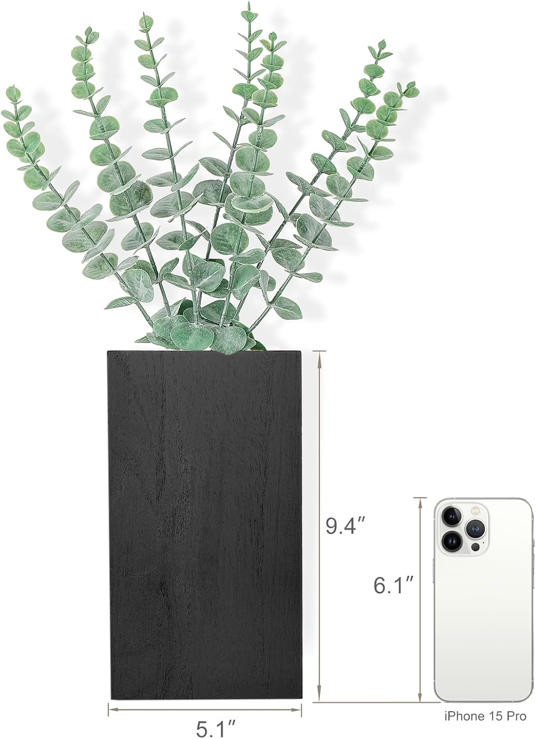 Wood Wall Planter Vase / Black / Medium / Set of 2