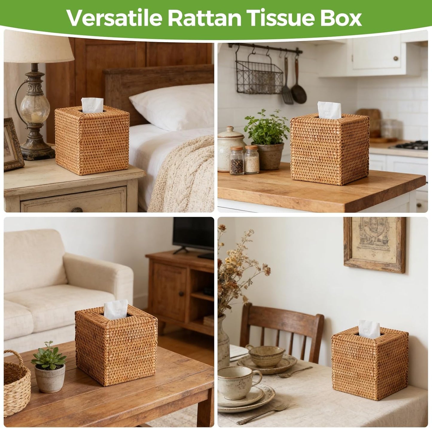 Wicker Napkin Holder / Natural / Set of 2