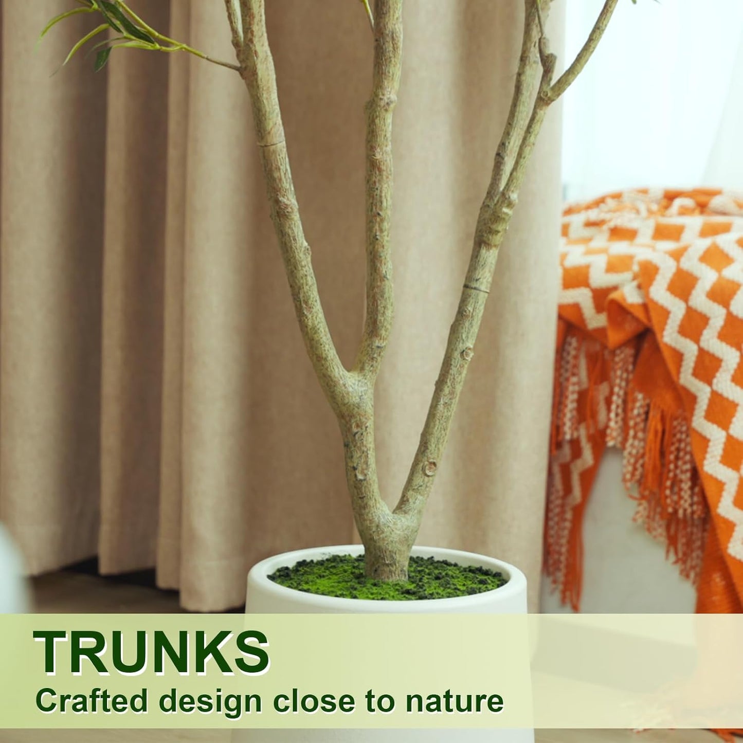 Artificial Plants / White Tall Planter / White-5ft / 5 Inch