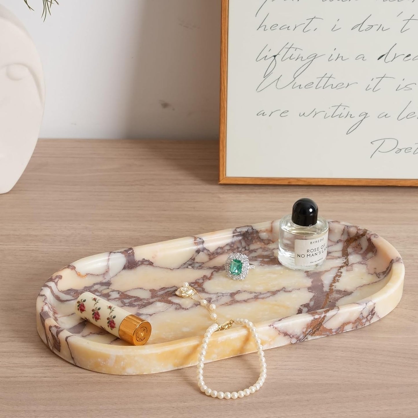 Marble Tray for Decor / Calacatta Viola / 10 x 5 x 0.7 / Natural