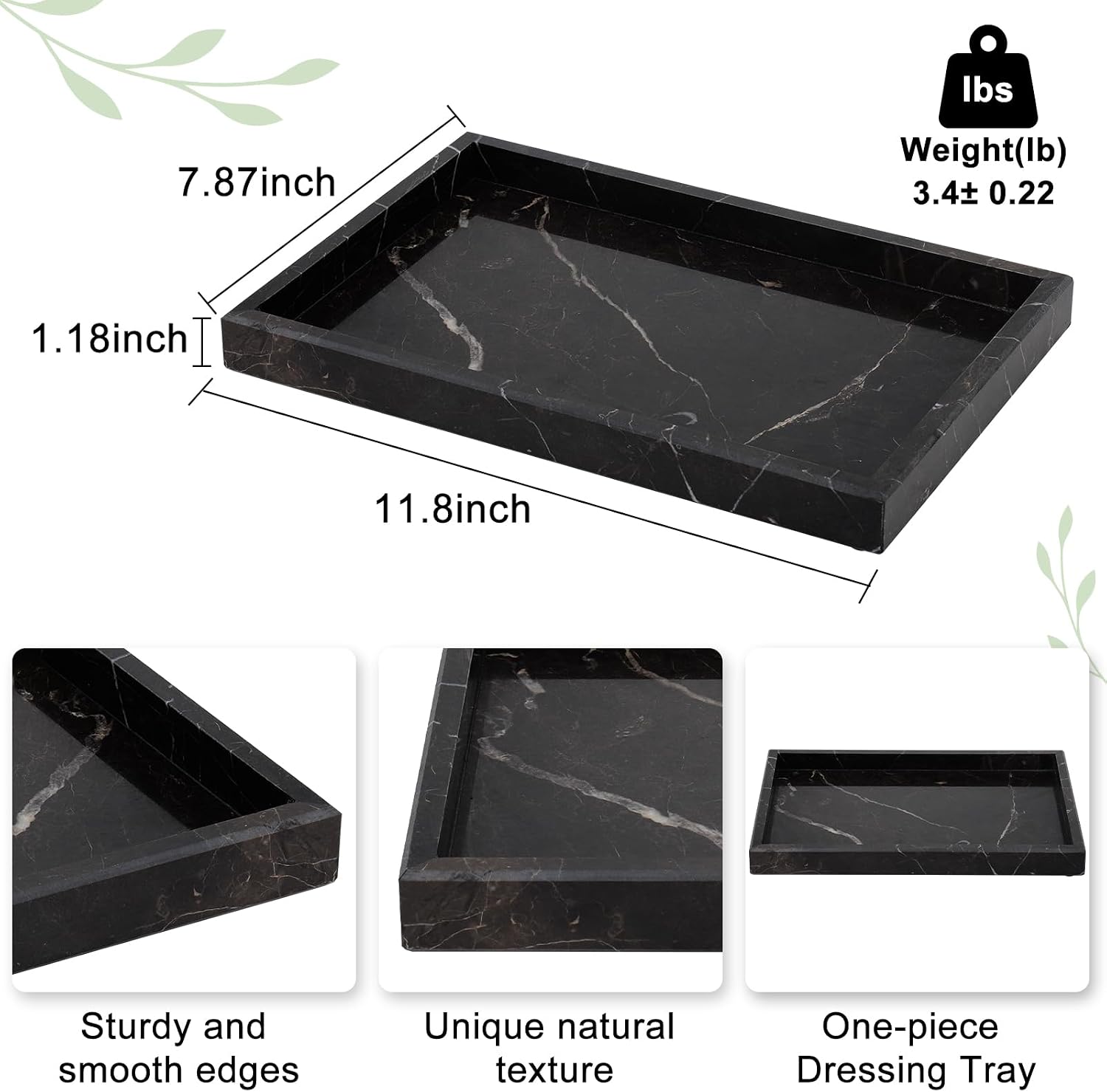 Marble Tray / Stone Trays / Brown / 12 x 8