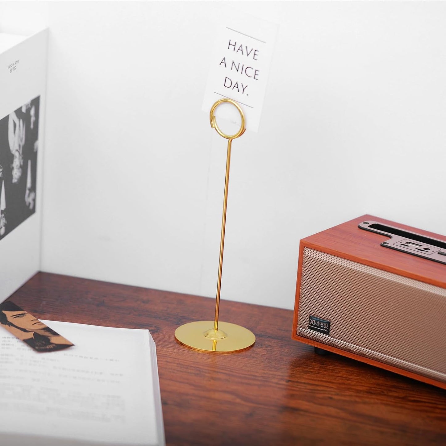 Urban Deco 16 Pieces Table Card Holder 8 inches Table Number Holders Place Steel Card Holders for Photos, Food Signs