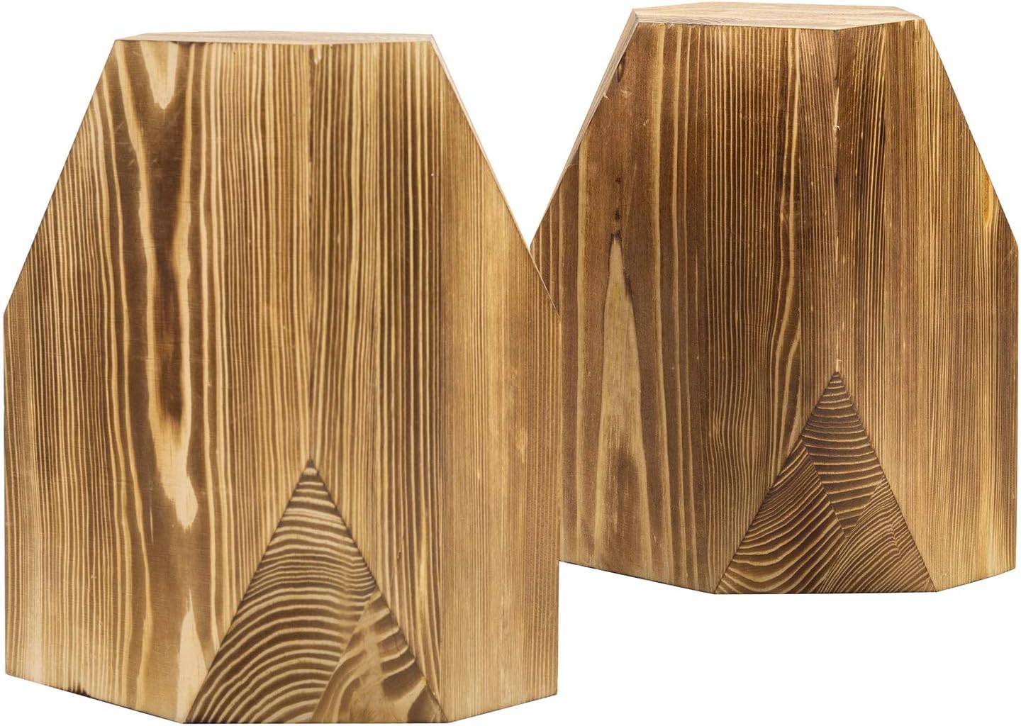 Office Desk Wooden Book Ends / Brown