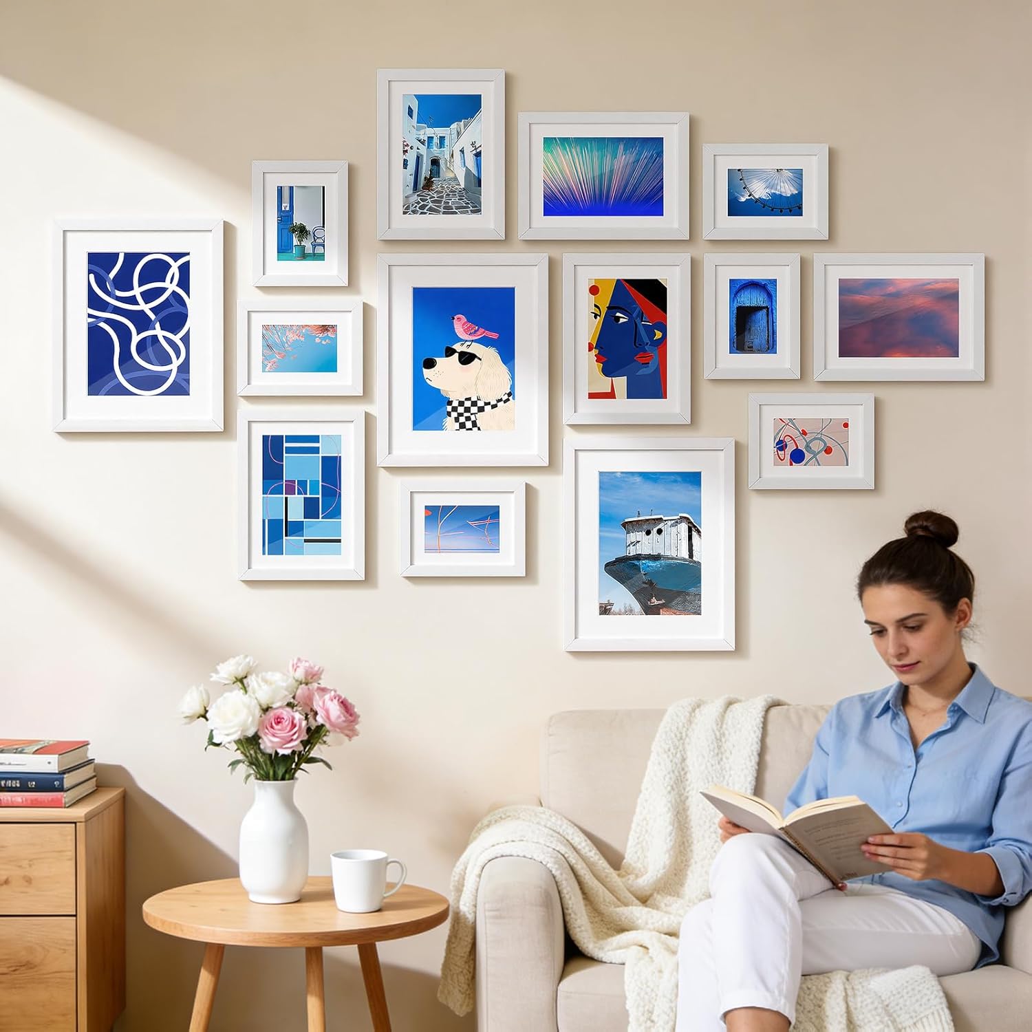 Picture Frame / White Picture Frame Display Pictures / White*6 / 8 x 10 / Set of 6
