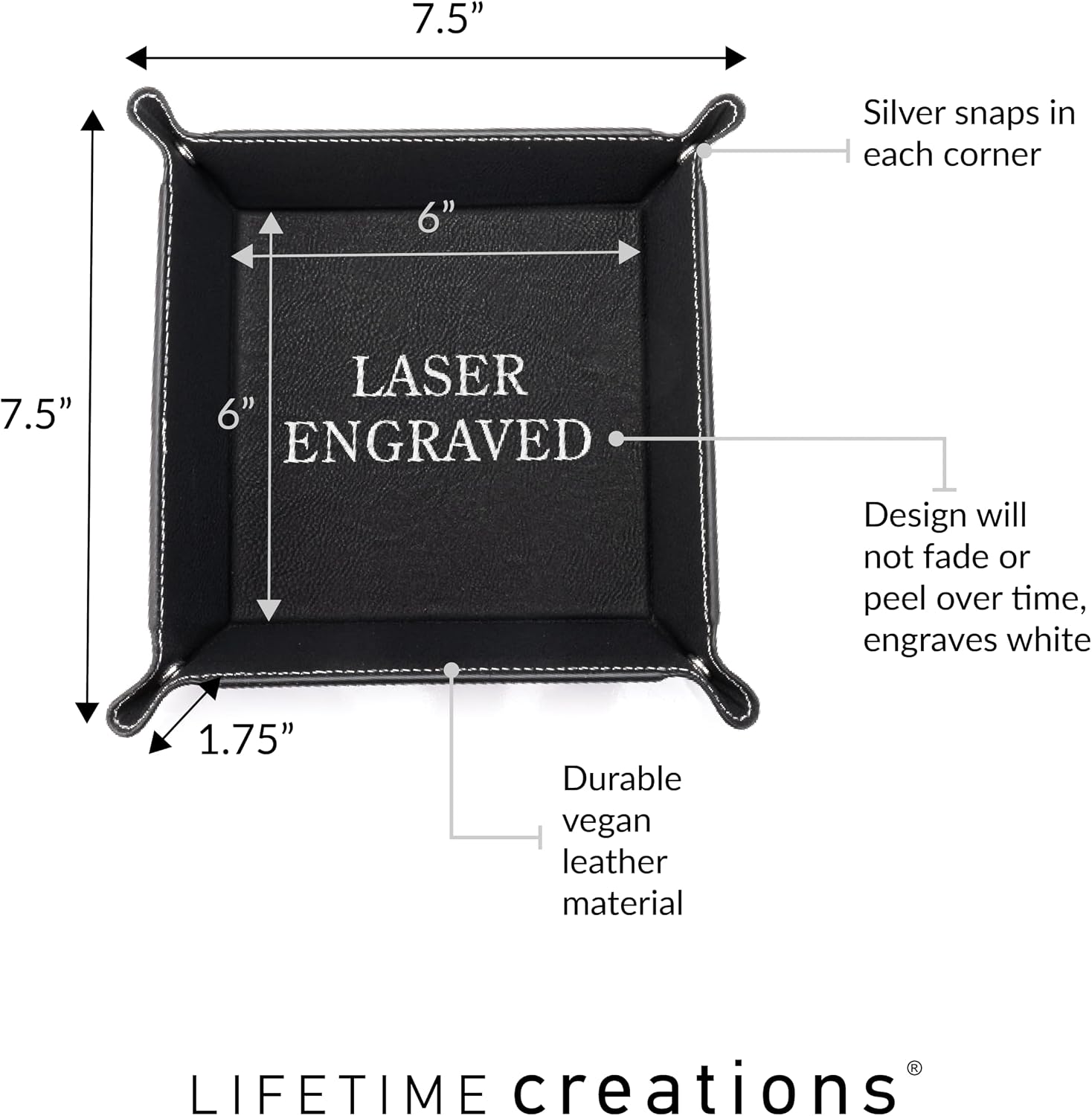 Personalized Groomsman Valet Tray / Black - Bow Tie Groomsman