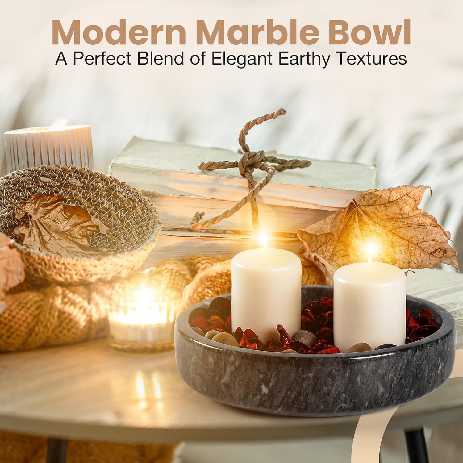Marble Decorative Bowl / Natural Black - Marble