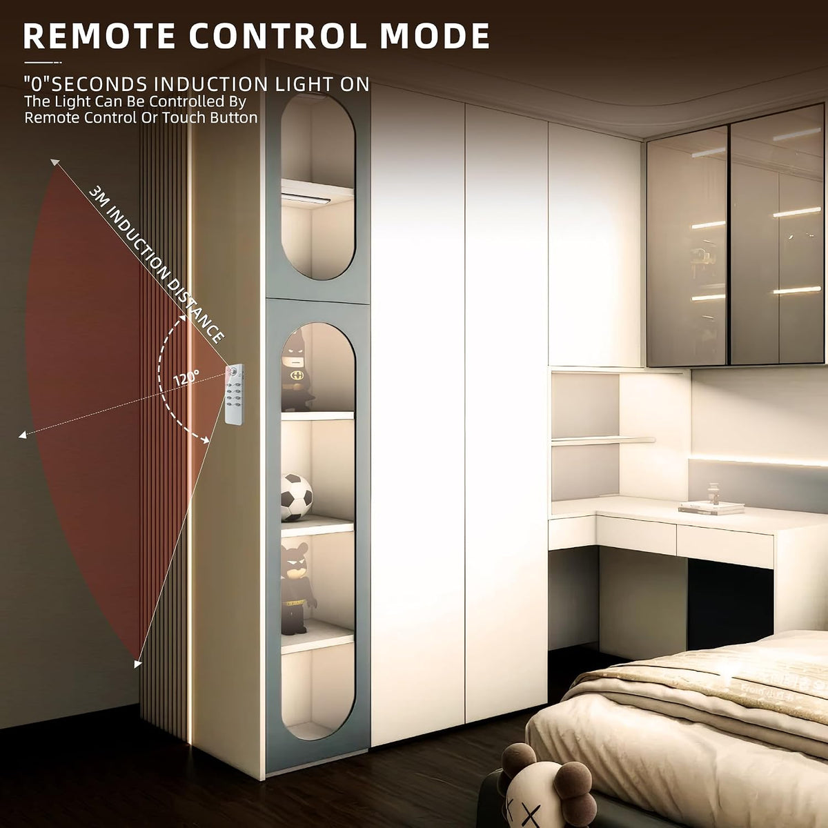 Under Cabinet Lighting,134 LED Cordless Motion Sensor Light Indoor, Rechargeable Closet Lights Battery