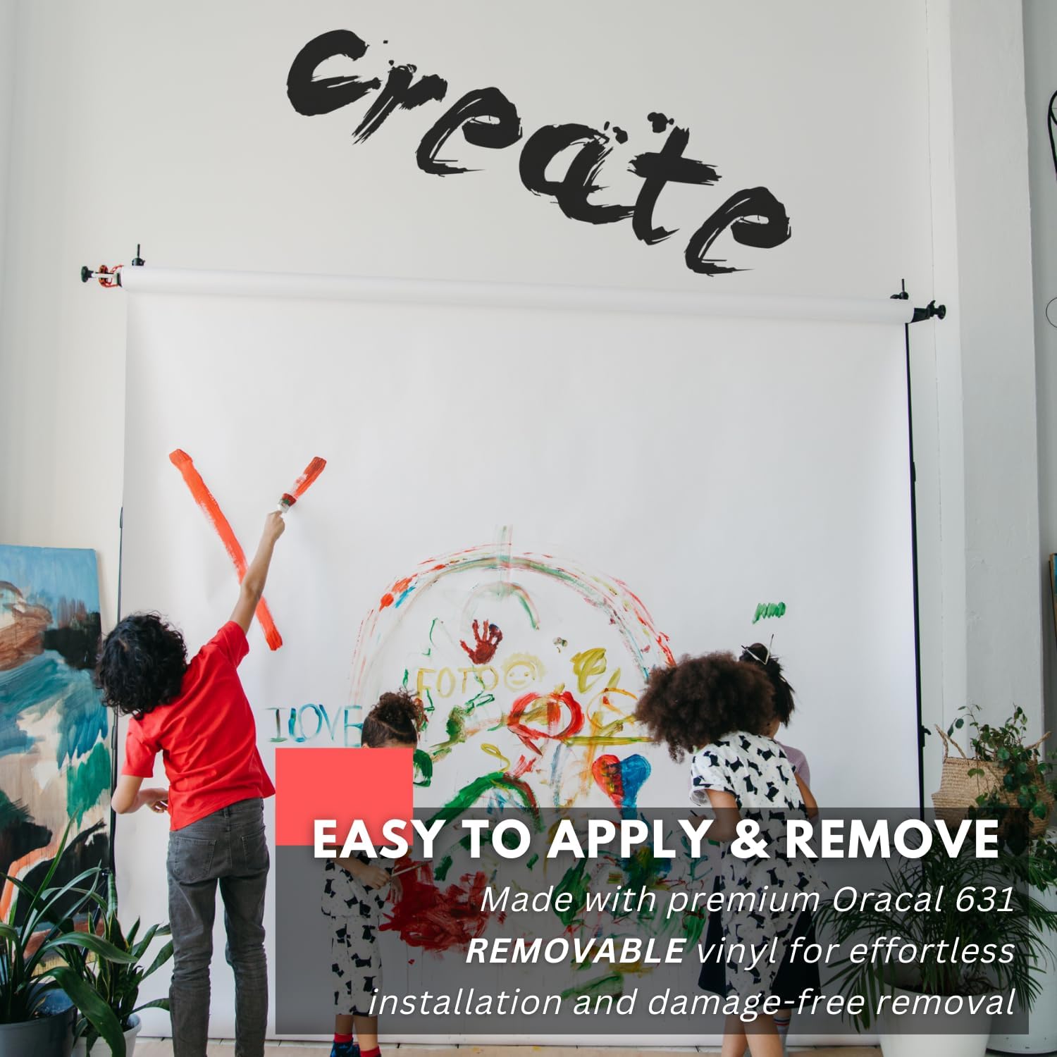 Create Wall Decal / Black / 36 x 10