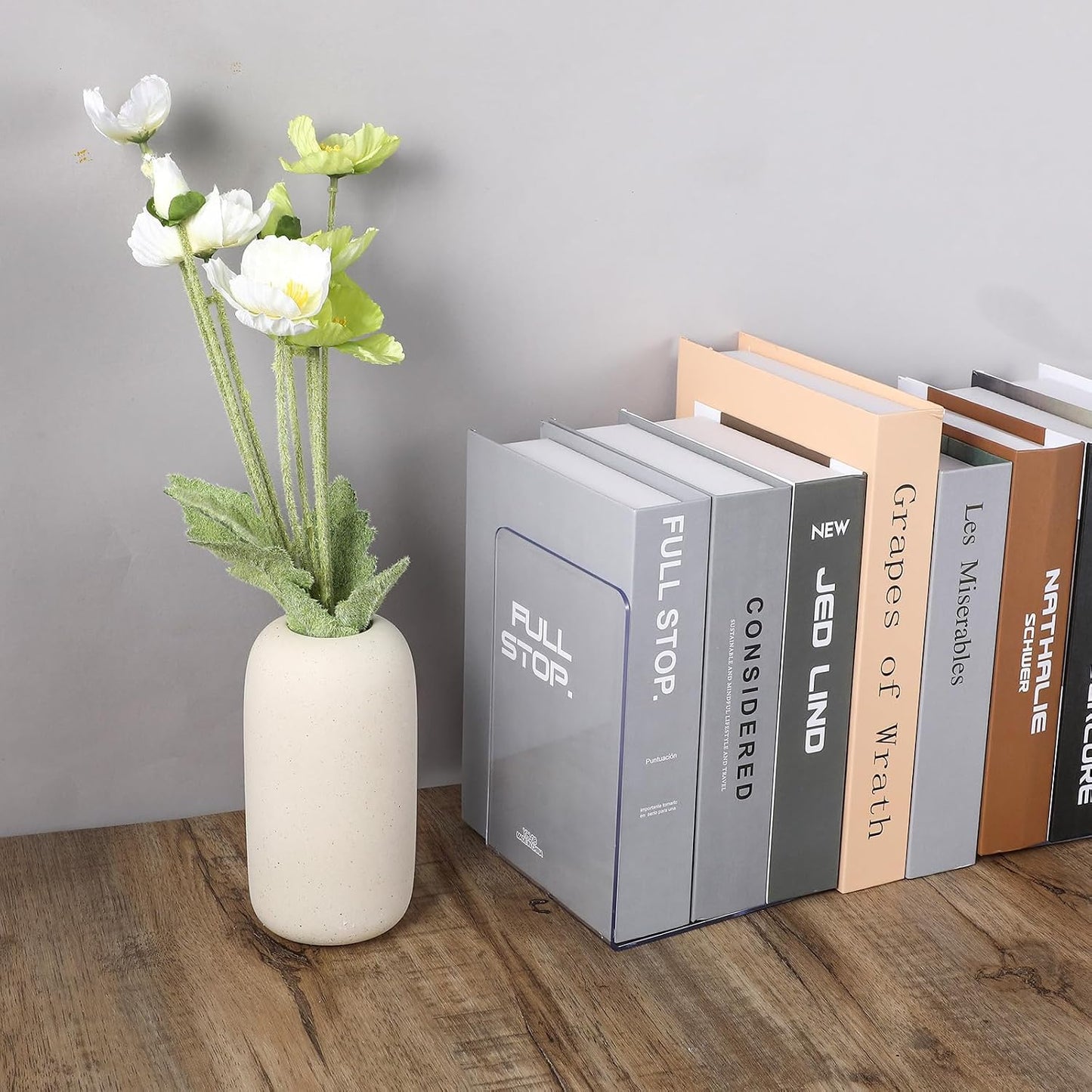 Acrylic Book Shelf Organizer for Desk / Clear / Set of 12