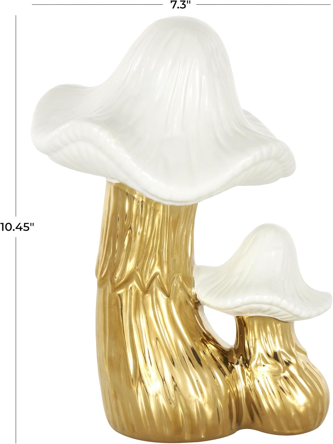 Ceramic Mushroom Decorative Sculpture Home Decor Statue / Gold