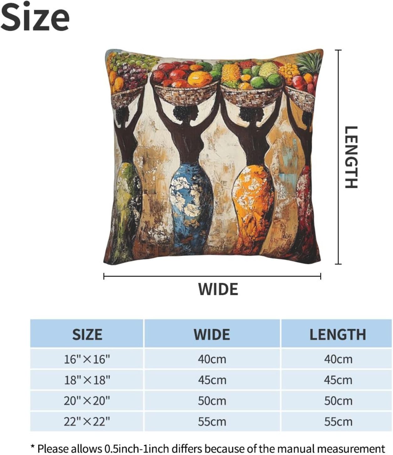 Throw Pillow Covers Pillow Cases Decoration Cushion Cover / African Women / 18 x 18 / Set of 2