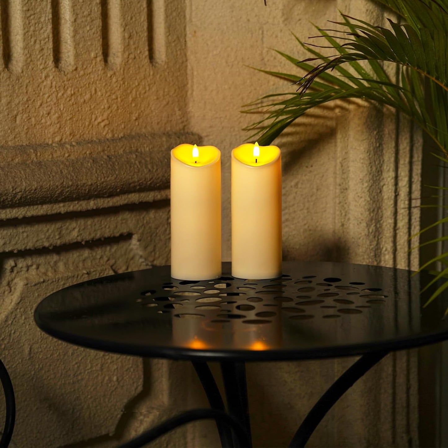 Homemory 3"x8" Outdoor Waterproof Flameless Candles, LED Candles, Battery Operated Candles with Remote and Timers