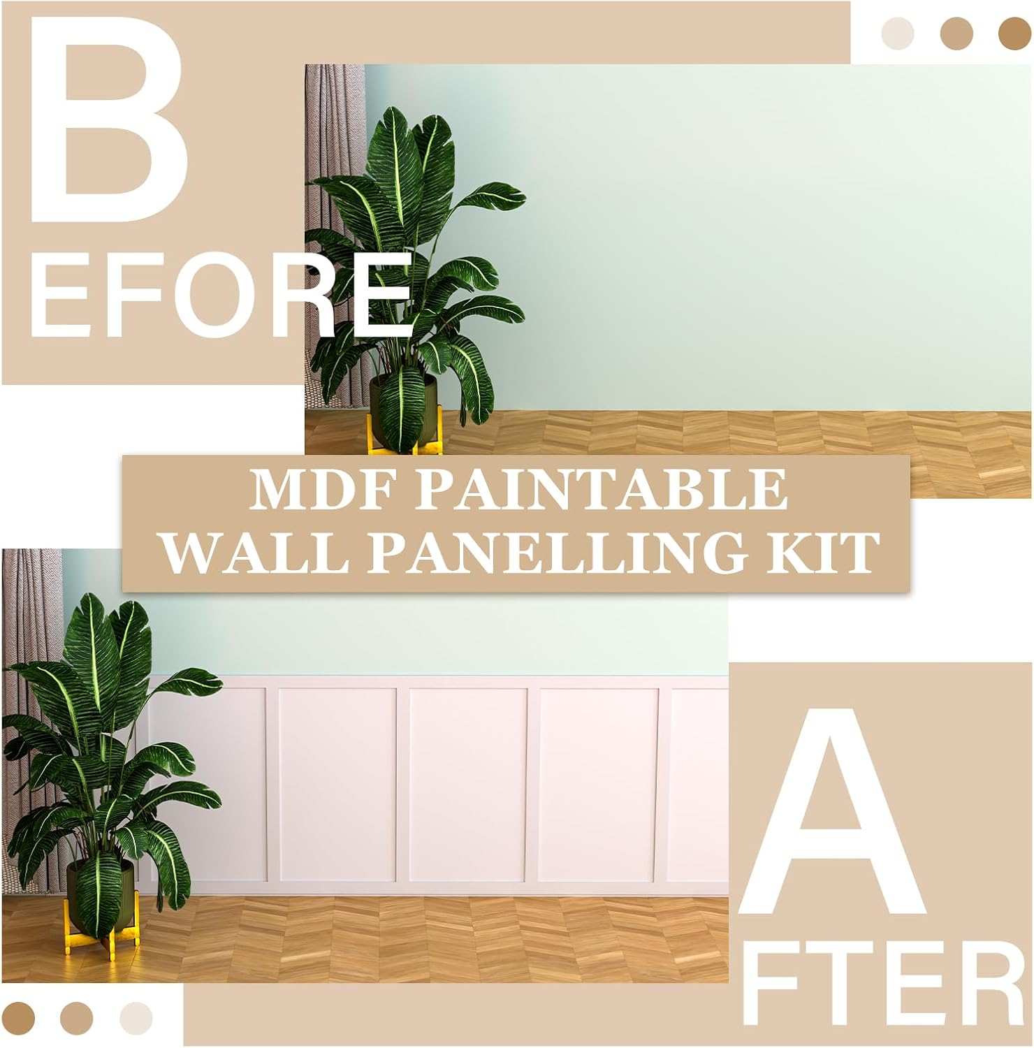 in Mdf Board and Batten Wall Panel Kit Premade Wainscoting Panels / 94.5"L x 47.2"W / 94.5 x 47.2
