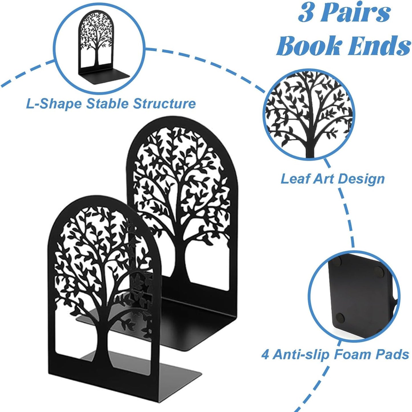 Modern Metal Tree Book Ends