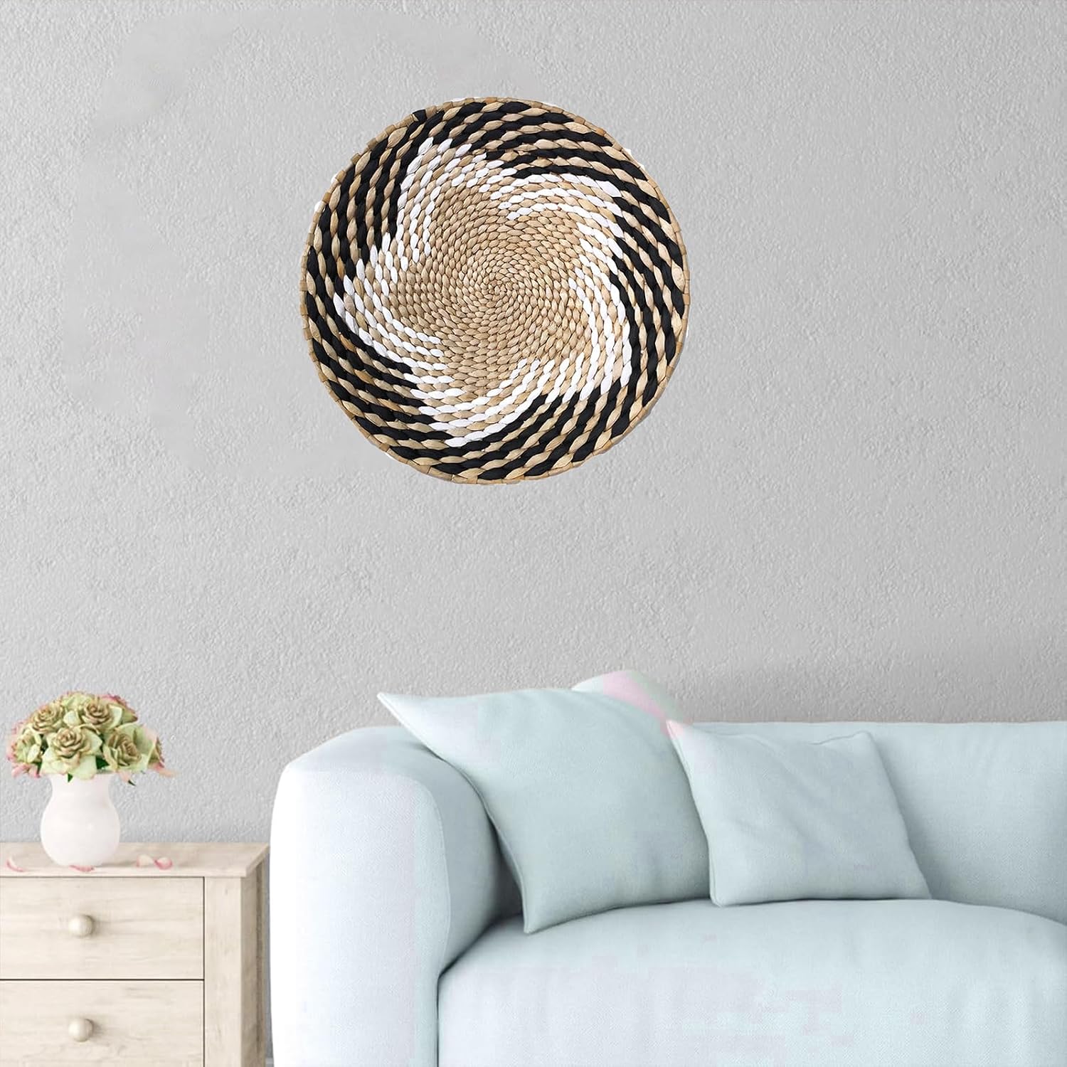 Boho Woven Basket Wall Decor Straw Rustic Handmade Round Large & Small Hanging Home / 11.87 / G4