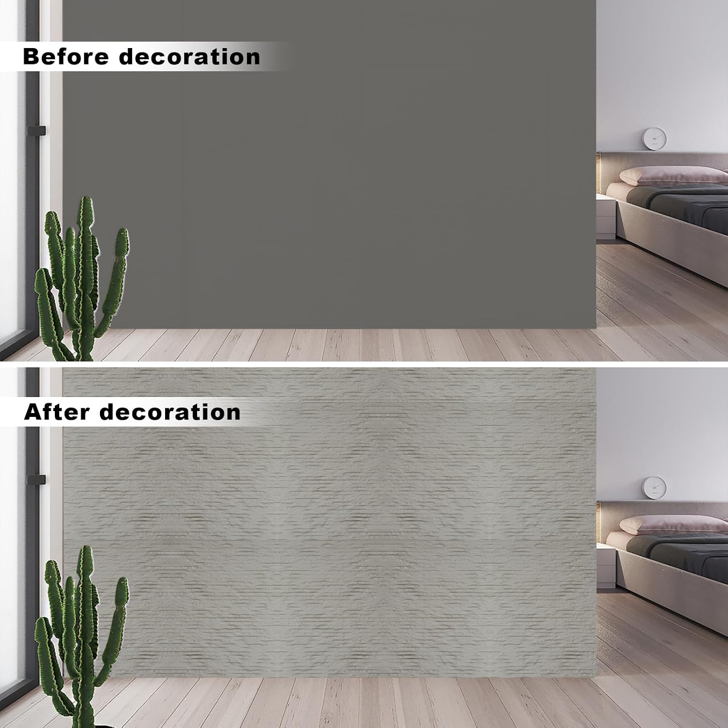 3D Wall Panels - 4PCS 47.2"x23.6" Faux Stone Wall Covering - MCM Modified Clay Material for Home Art, Accent Brick