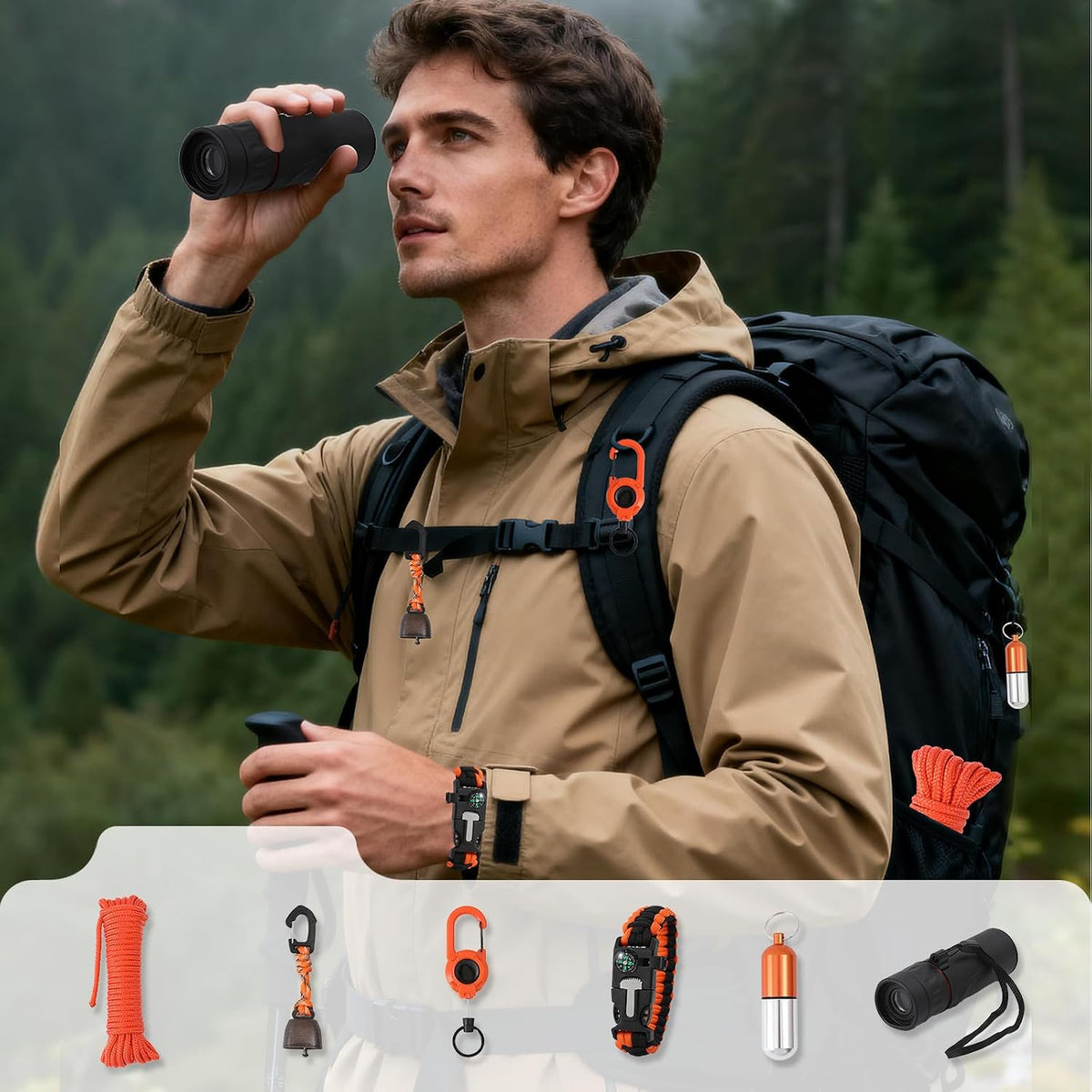 Survival Kit Advent Calendar 2026 for Men - 24 Days Christmas Countdown Calendar Emergency Survival Gears - Adventure