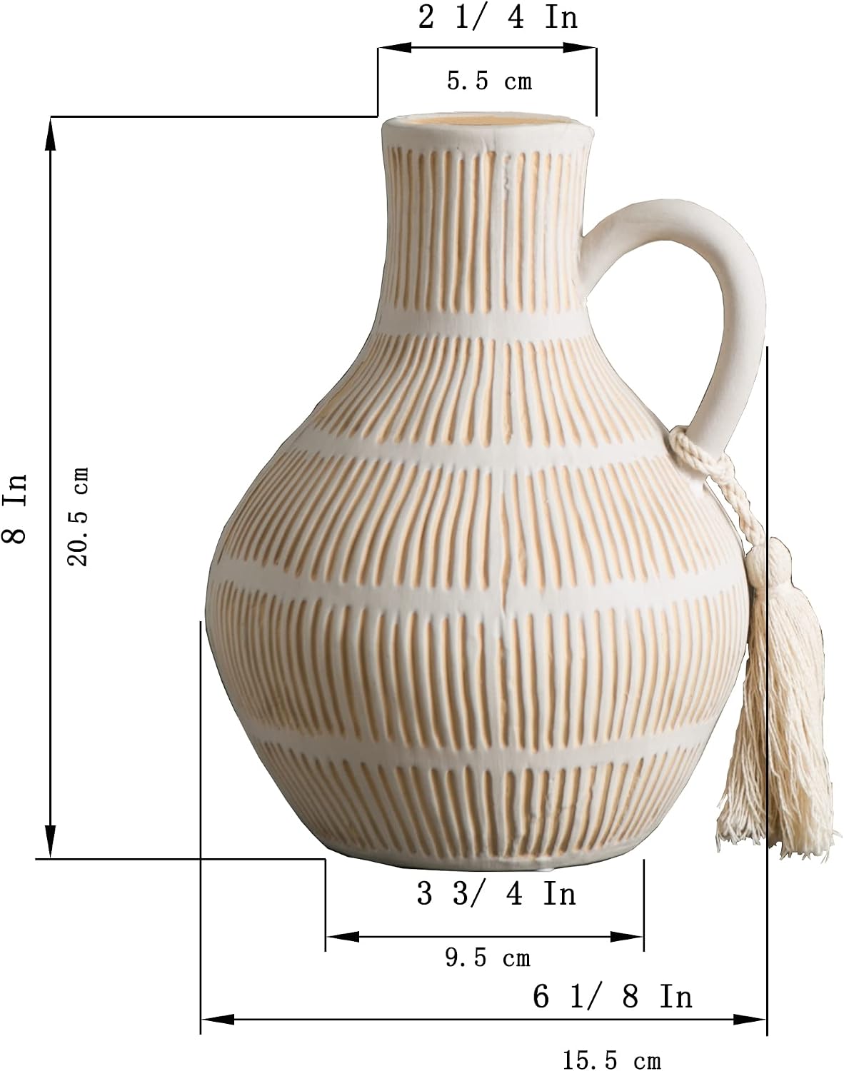 Rustic Ceramic Vase / Gray - Round
