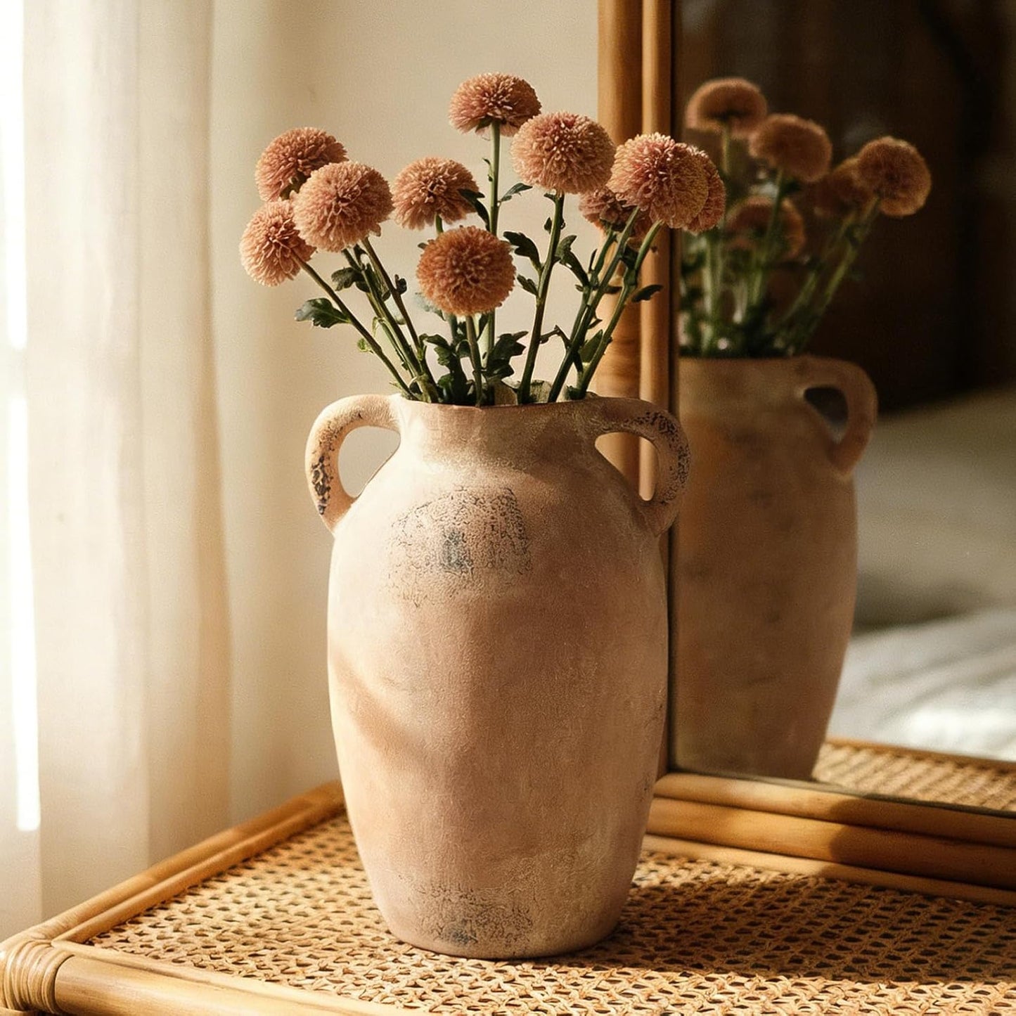 Ceramic Vase-Boho Decorative Vase / Brown
