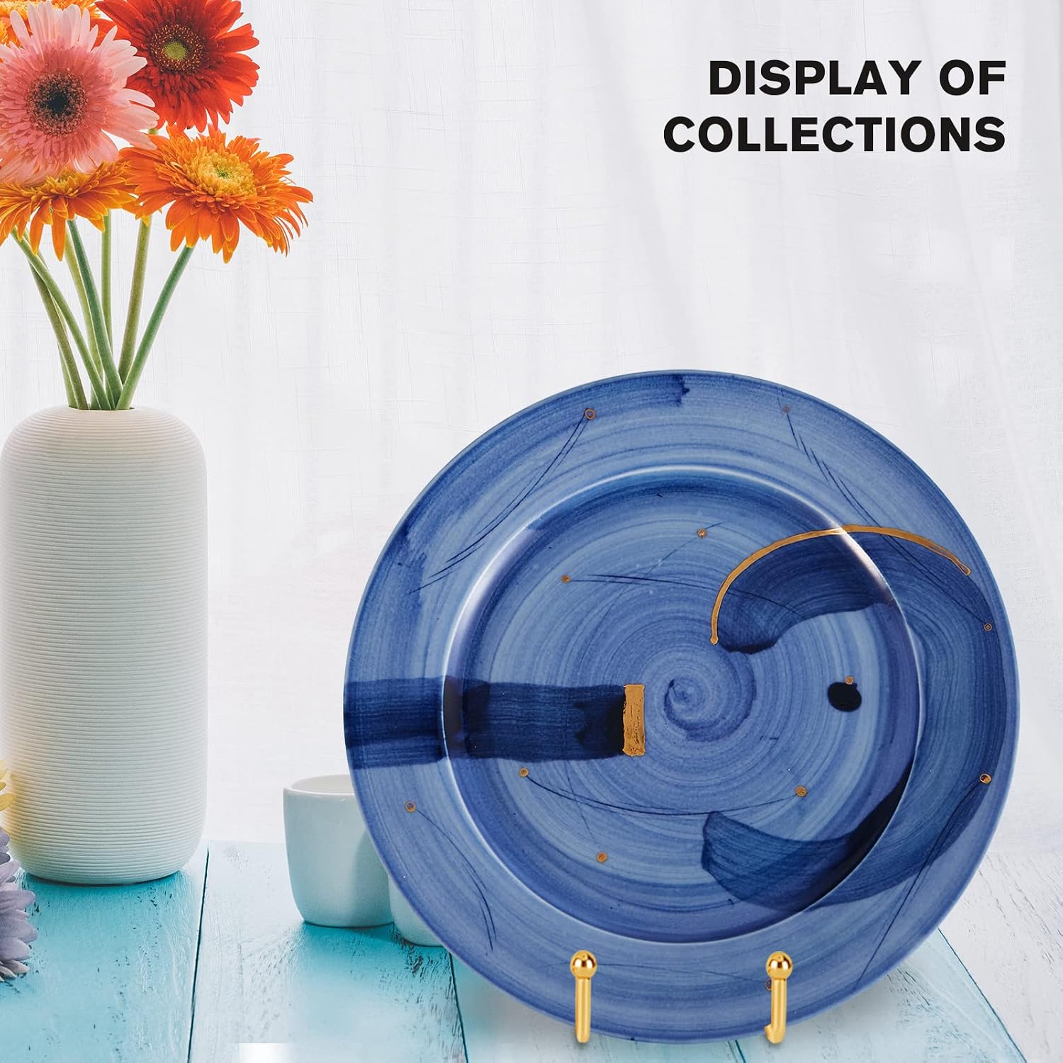 Metal Display Stands Plate Stand Display Stands for Picture / Gold / 6 Inch / Set of 5