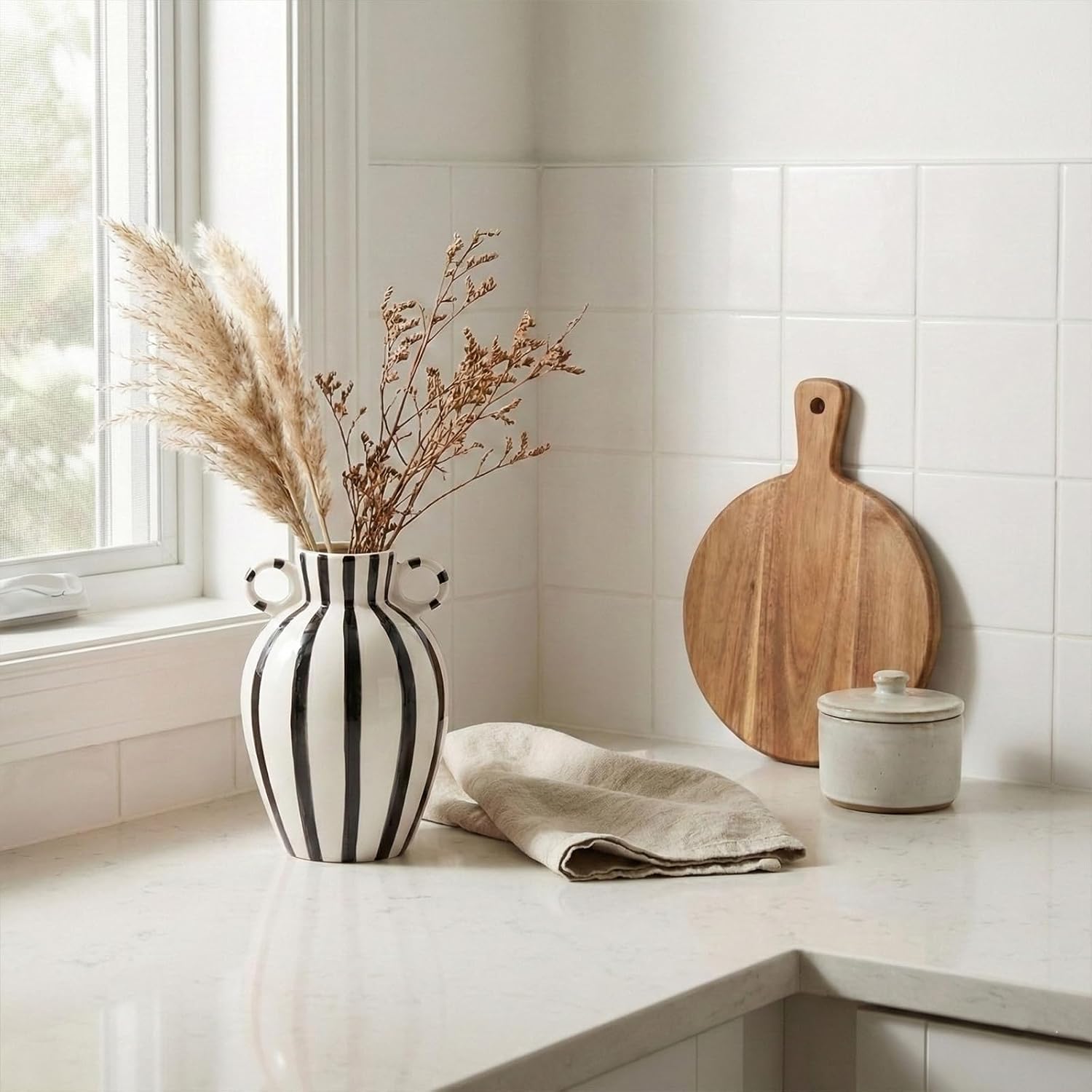 Modern Checkered Vase / Black