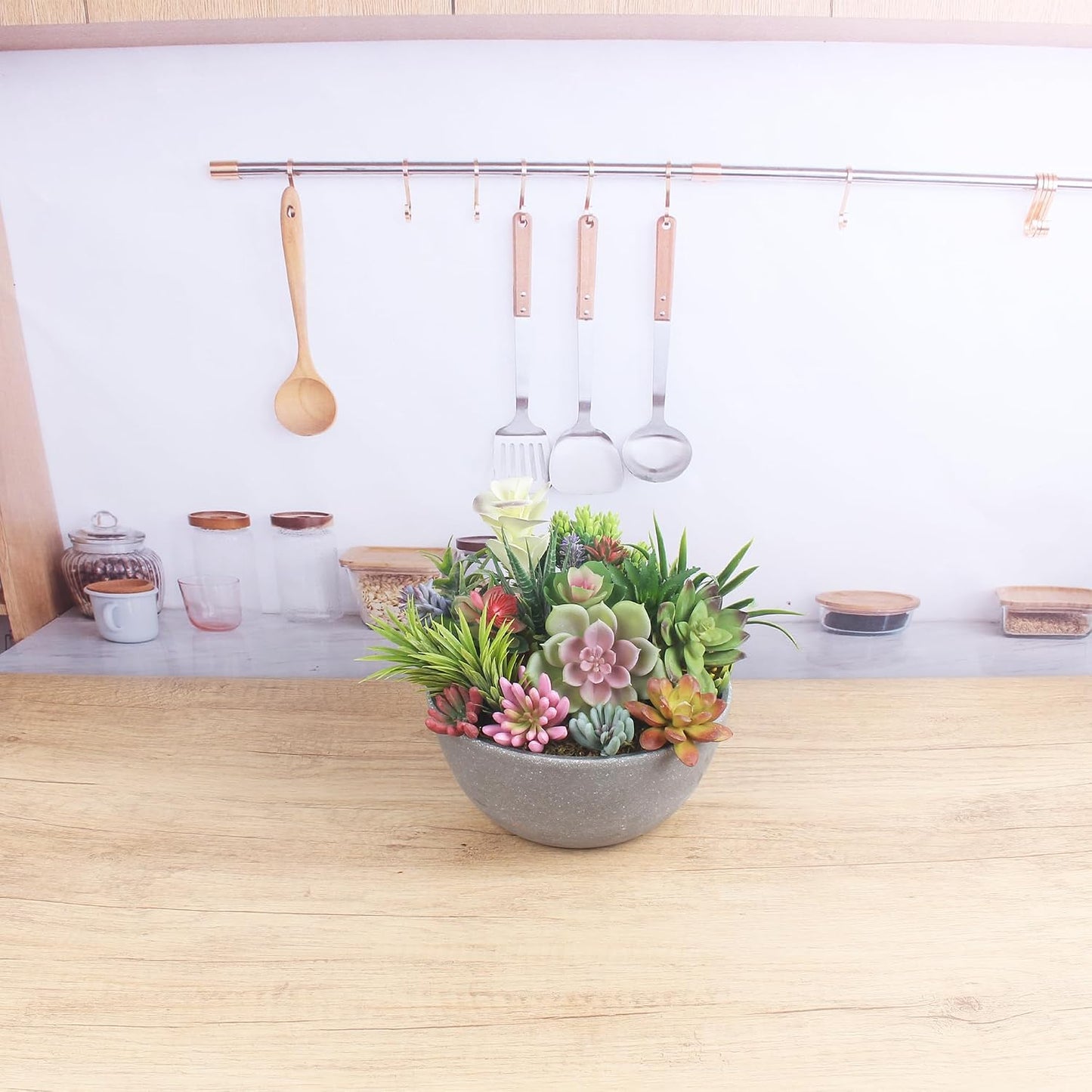 Artificial Succulent Plants Fake Succulents Unpotted Realistic Faux Succulent Face / Set of 24