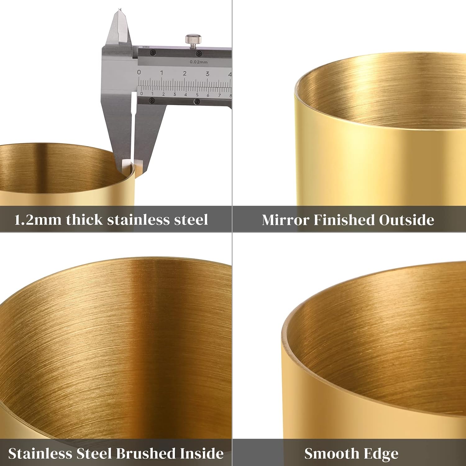 Vacuum Plating Makeup Brush Holder / Gold